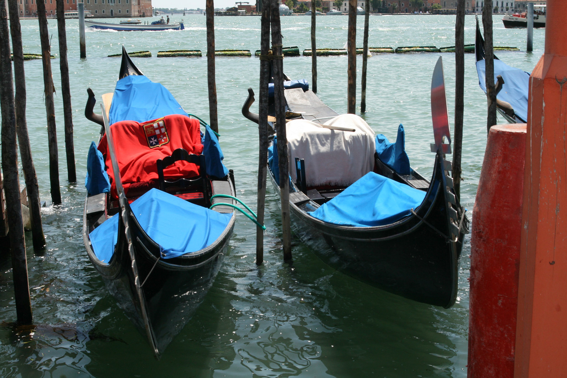 Gondolas in waiting - Venice, Italy