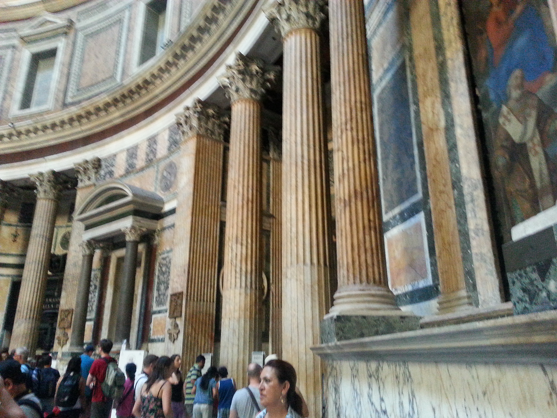 The Pantheon (from Greek Pantheion, "temple of all the gods") Architectural detail.