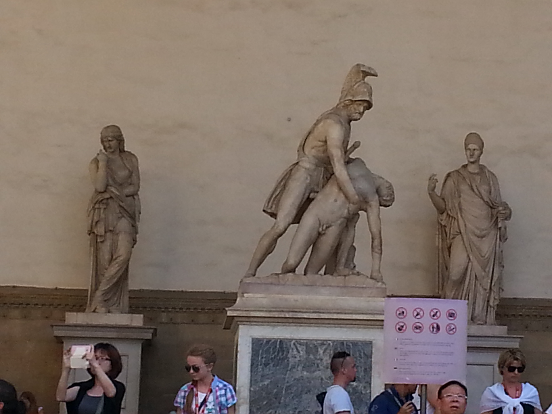    The roman sculpture of Menelaus supporting the body of Patroclus, Florence, Tuscany, Italy. 