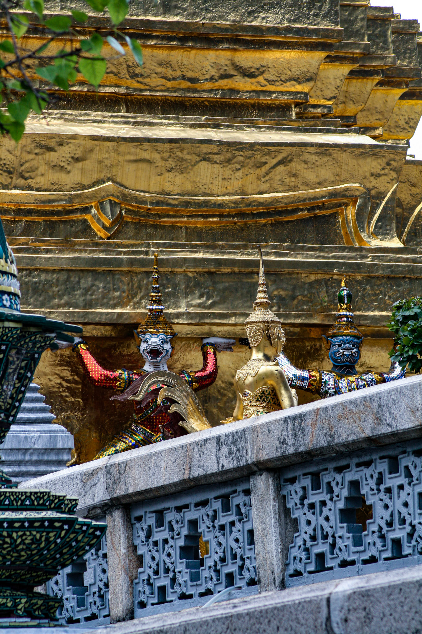 Statues of Yaksha demons, Wat Phra Kaew temple, Grand Palace, Bangkok, Thailand 