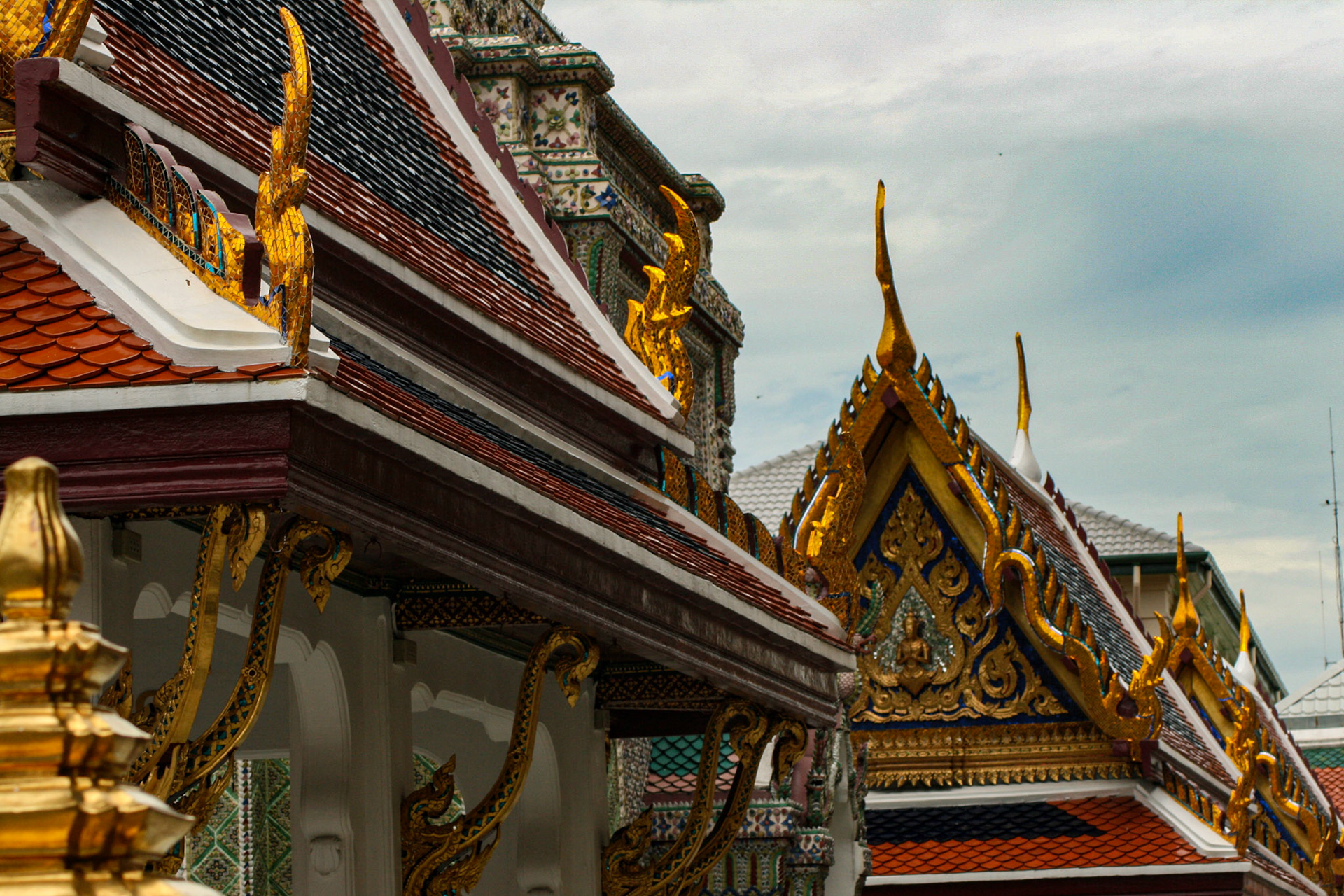 Architecture detail at Temple of Emerald Buddha (Wat Phra Kaew) 