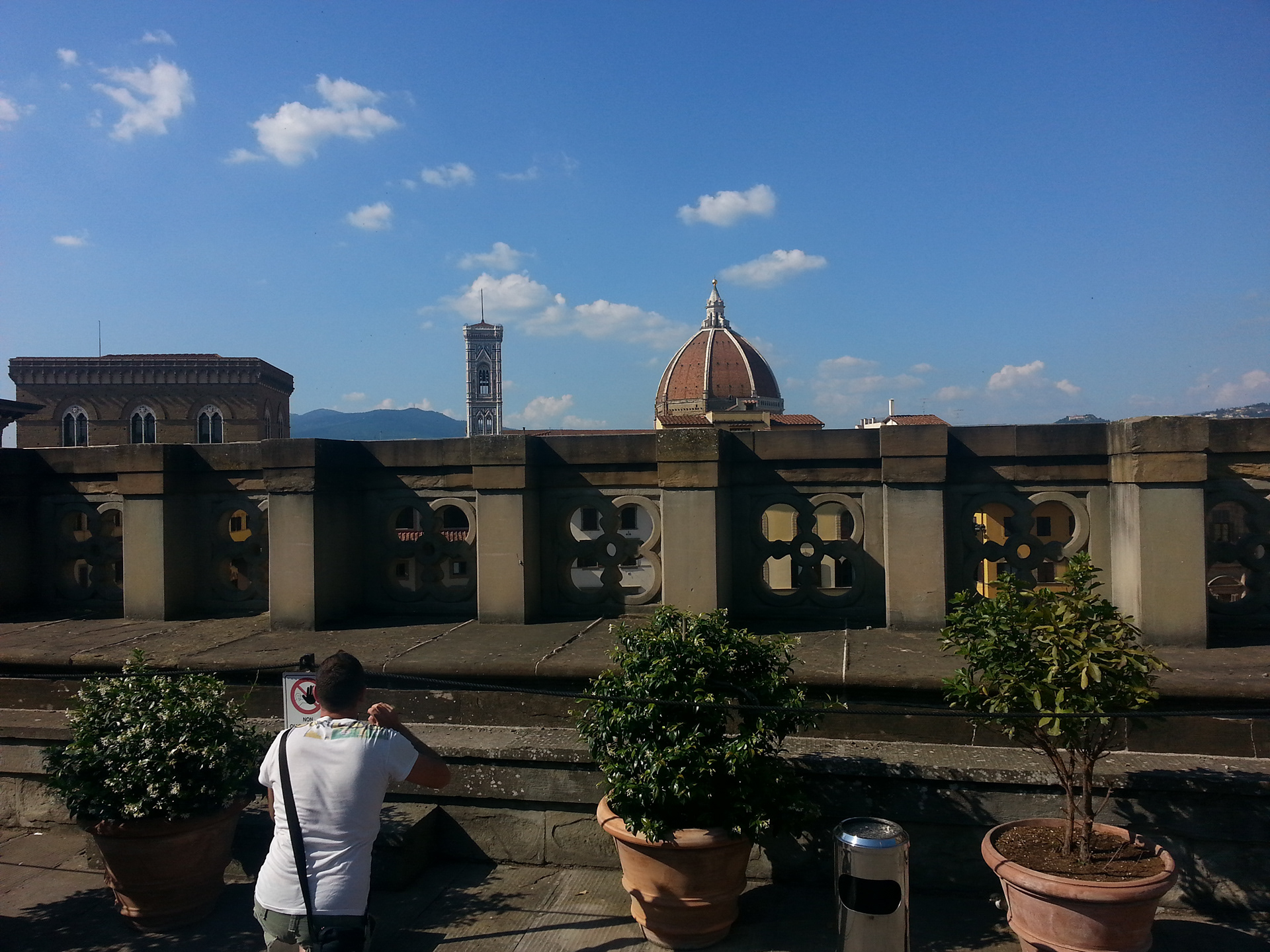 View of the Santa Maria della Fiore dome from Uffizi Gallery. Florence, Italy. 