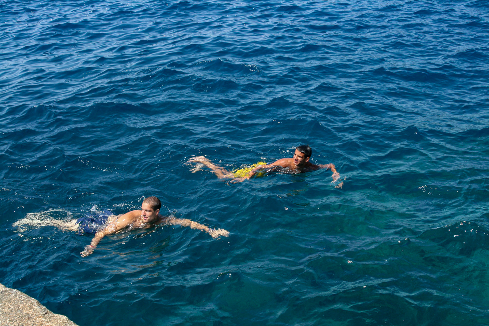 Some of the locals taking advantage of the cool Mediterranean waters.