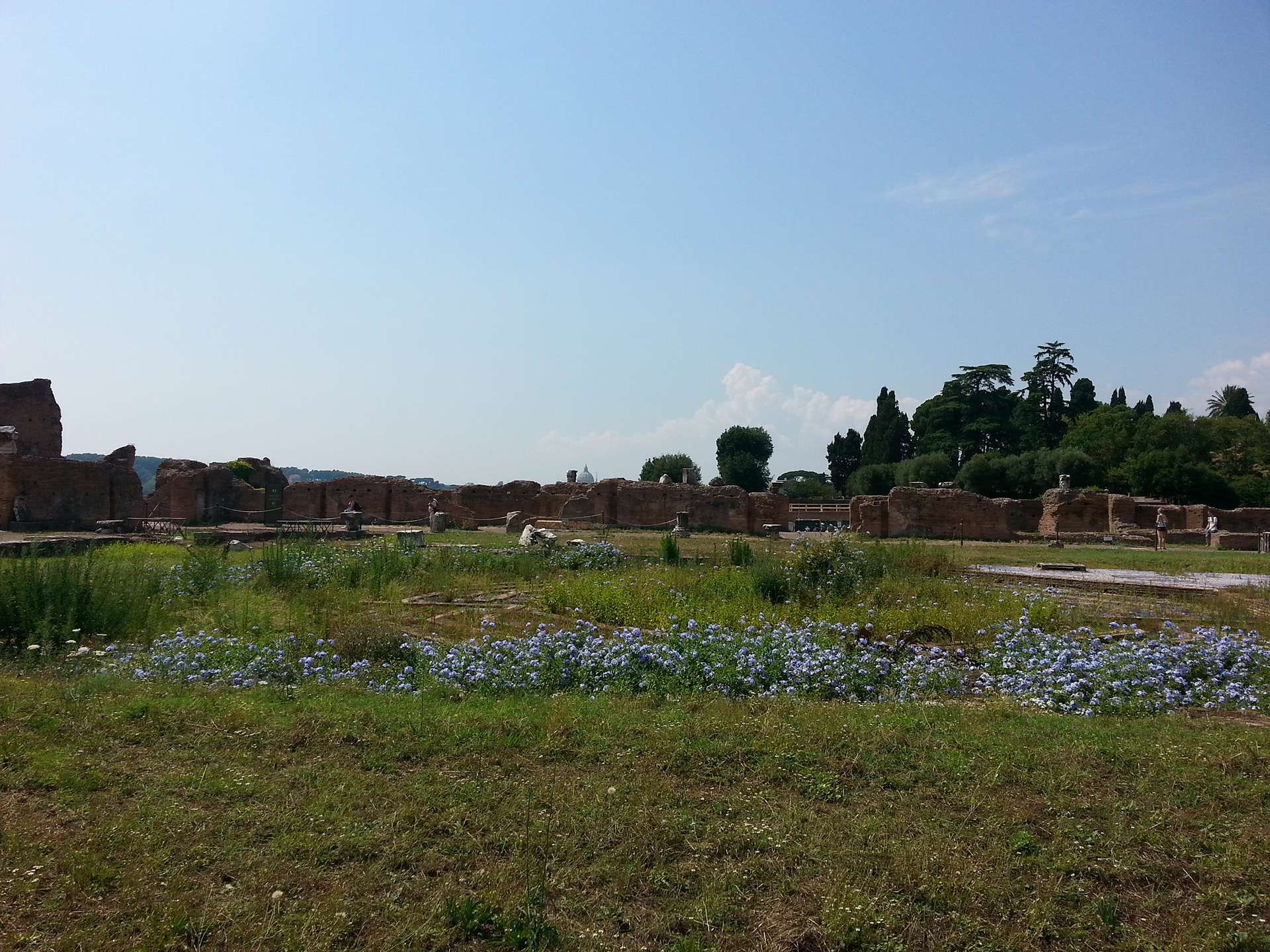 The Palatine Hill is a big, sprawling open-air museum. There are emperors' palaces, manicured gardens, medieval churches, and a terrace overlooking the Forum and beyond. 