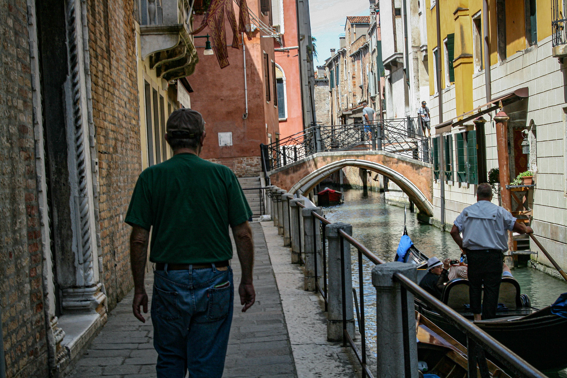 David Soileau walks along a canal in Venice