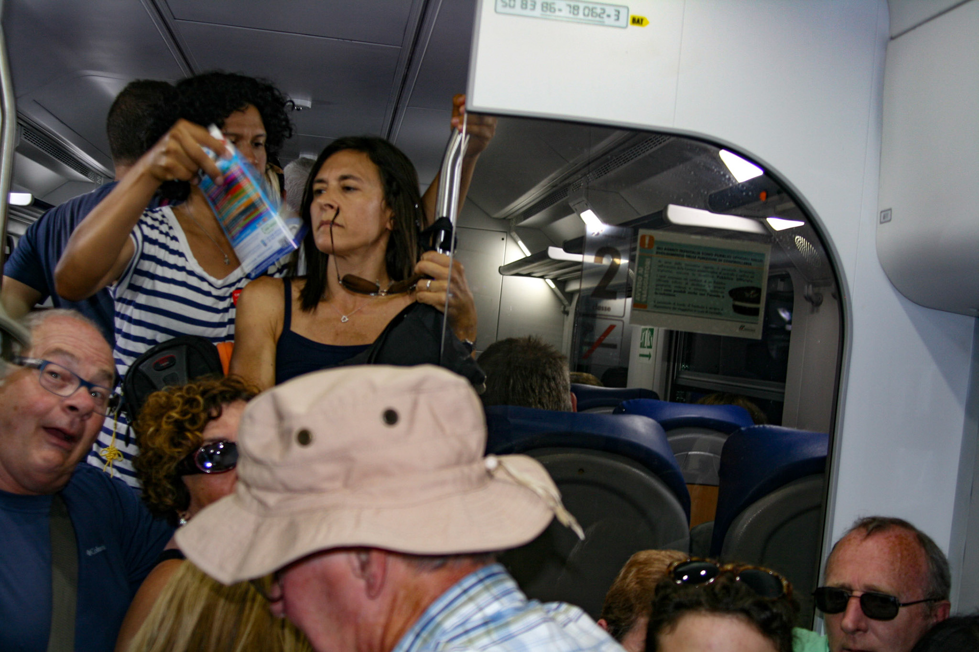 A short, crowded train trip to Vernazza, our next stop.
