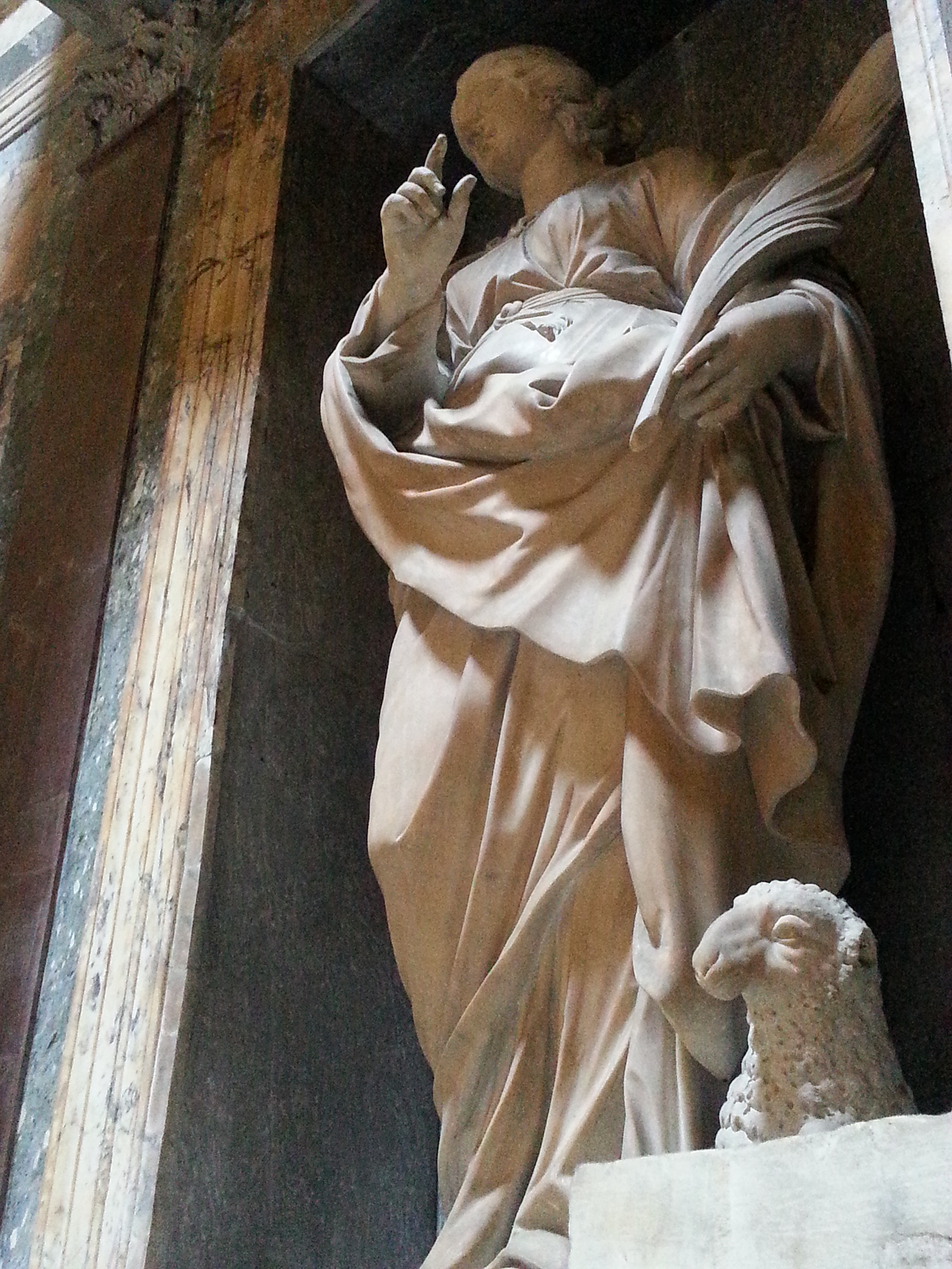 Sculpture of St. Agnes at the Pantheon in Rome, Italy 