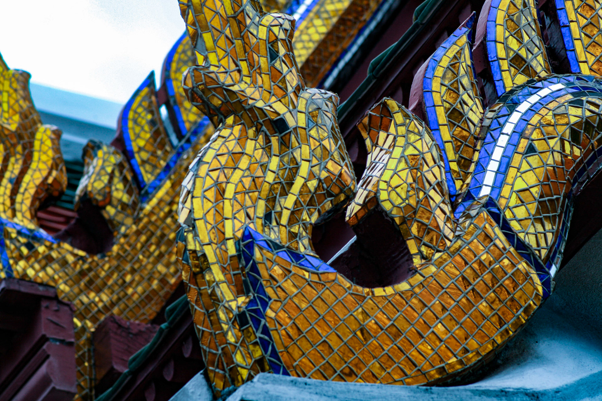 Architecture detail at Temple of Emerald Buddha (Wat Phra Kaew) 