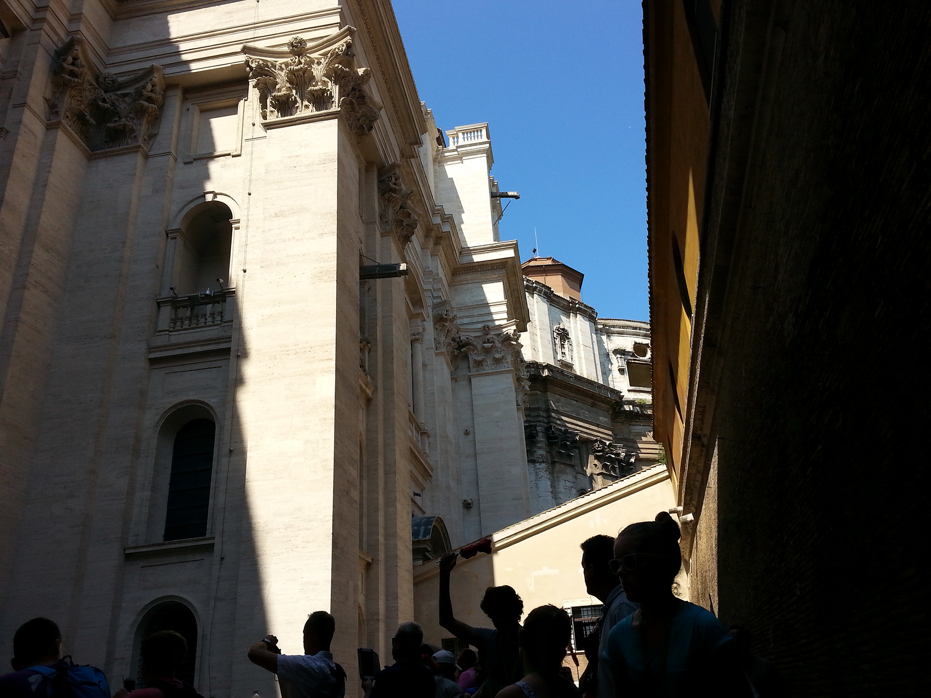 Waiting to enter St. Peter's Basilica.