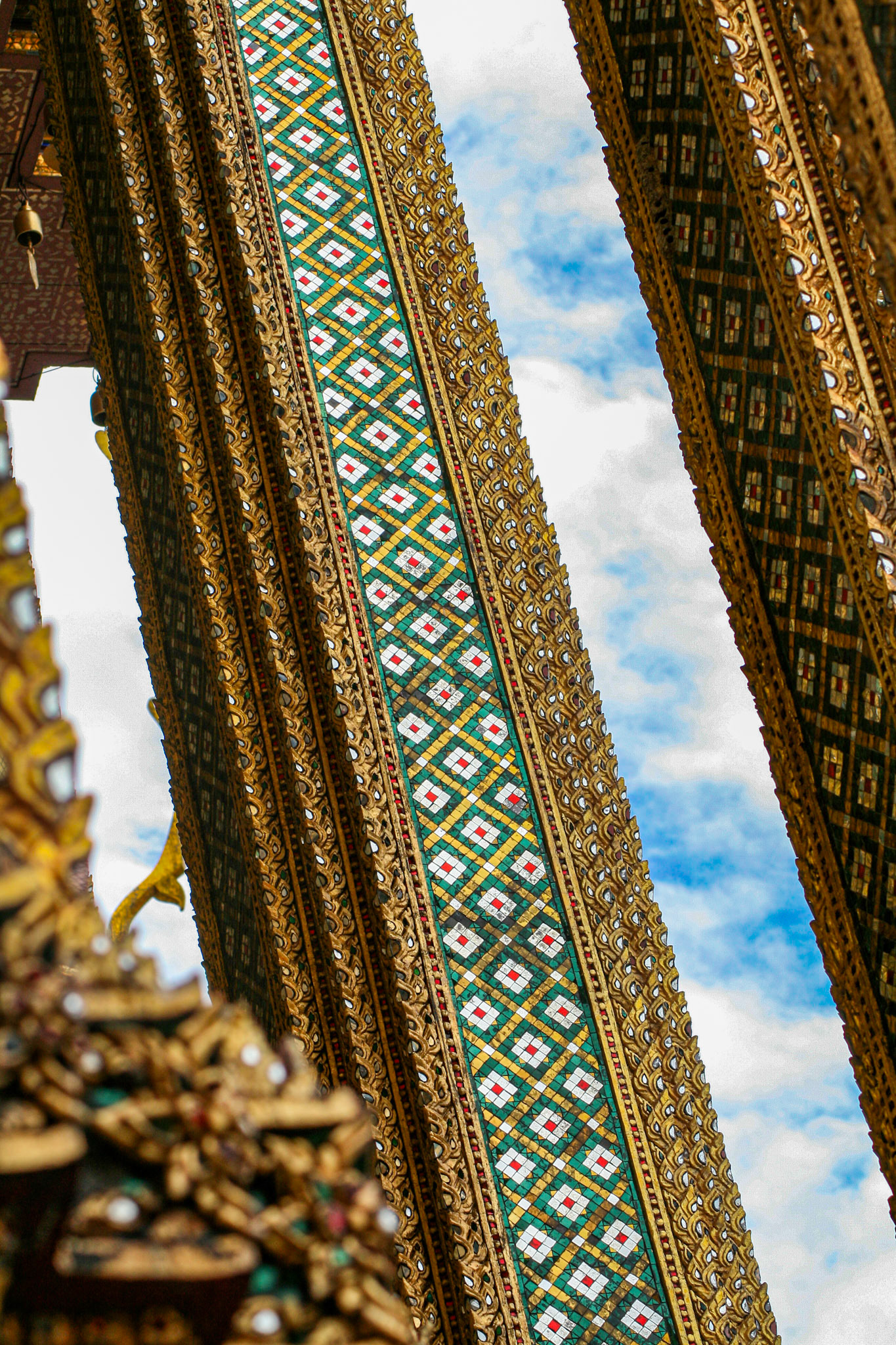 Architecture detail at Temple of Emerald Buddha (Wat Phra Kaew) 