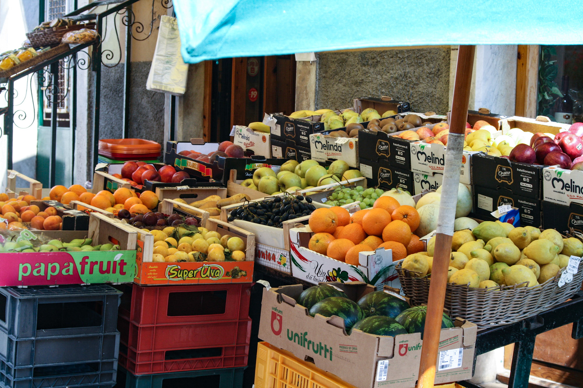 Produce market in Riomaggiore