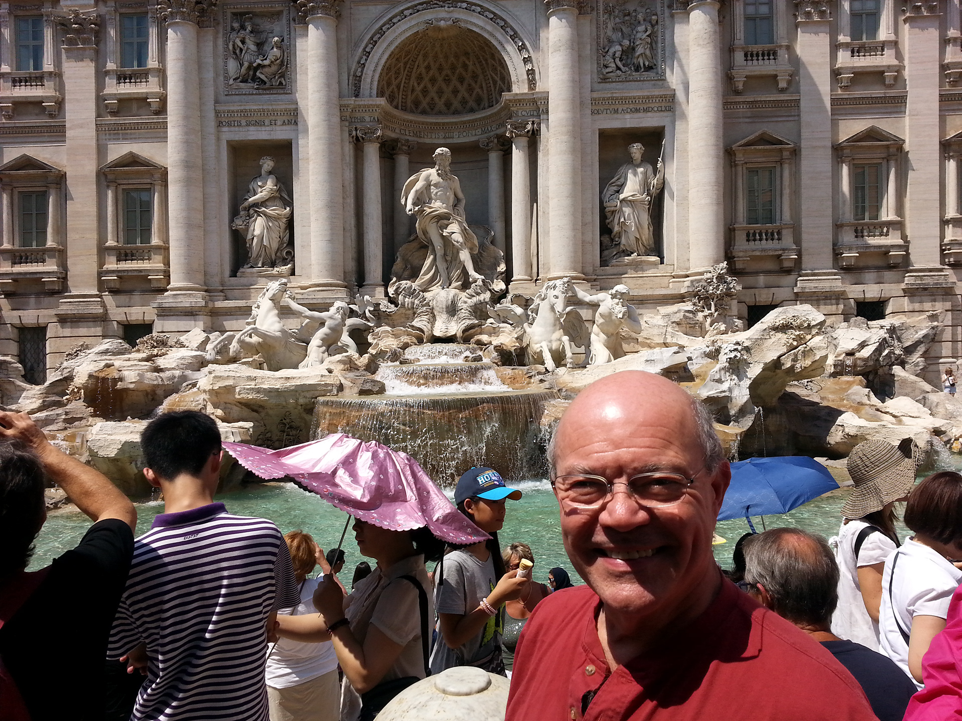 David Soileau in front of Trevi Fountain.