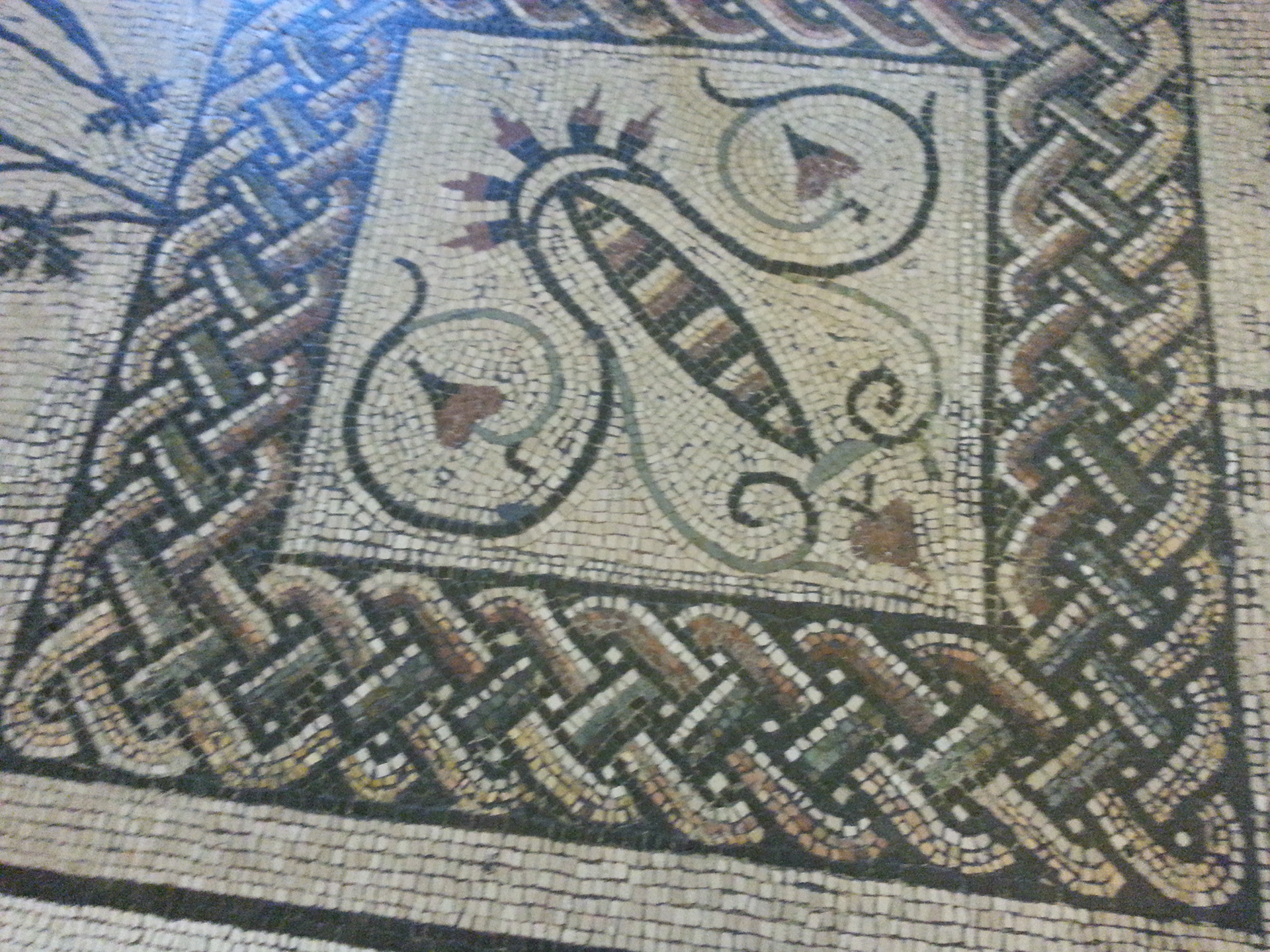 Mosaic floor tile detail.