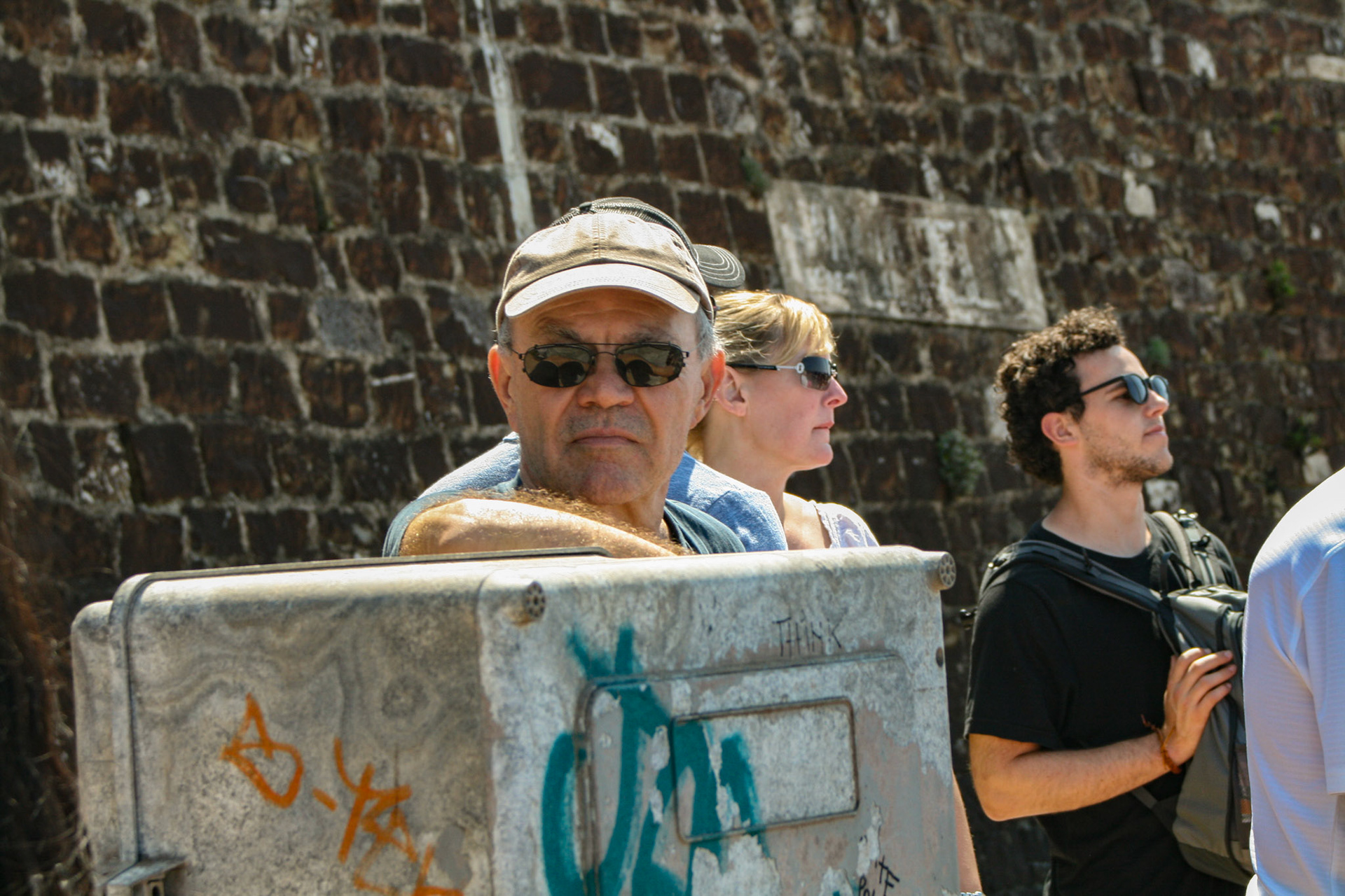 David Soileau waiting for the next train to arrive.