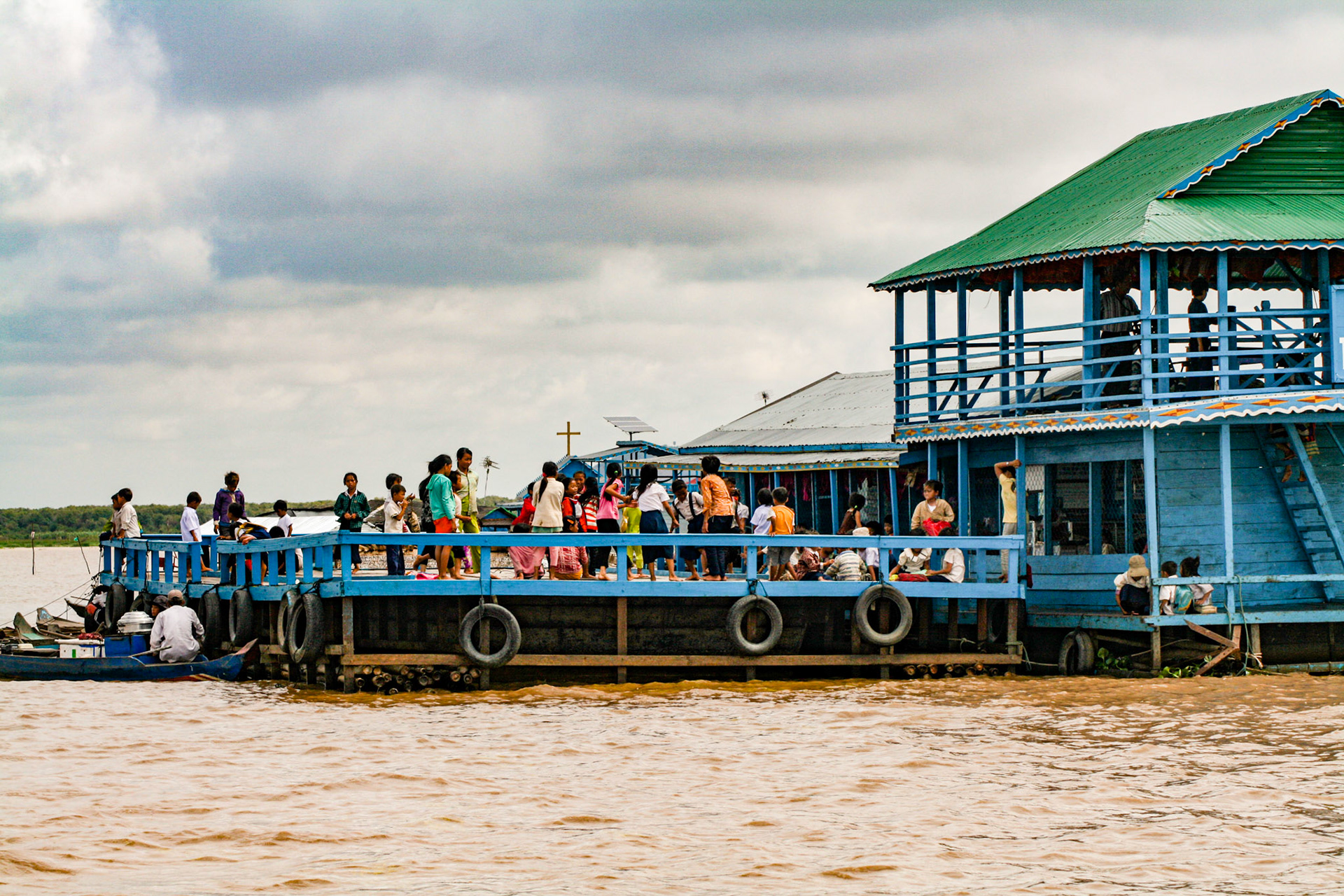 A floating school on Tonle Sap Lake