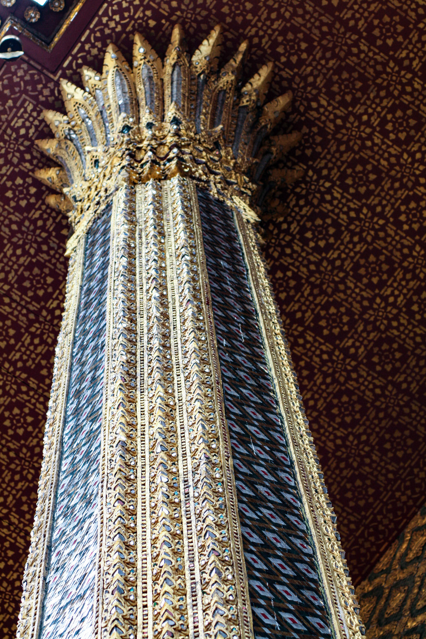 Architecture detail at Temple of Emerald Buddha (Wat Phra Kaew) 