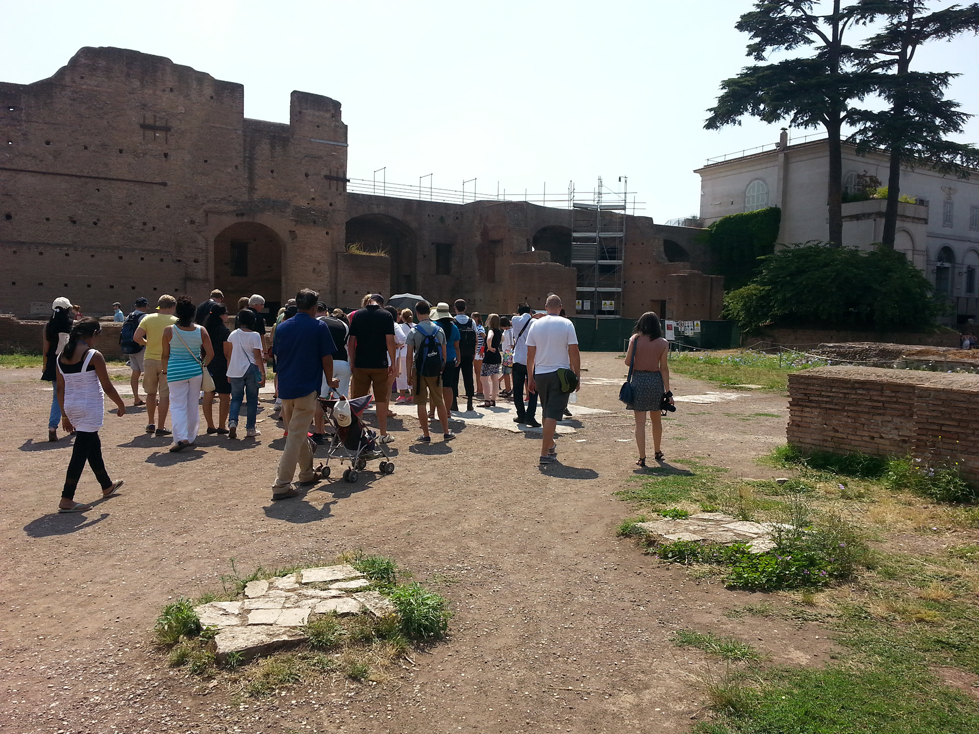Remnants of marble flooring.