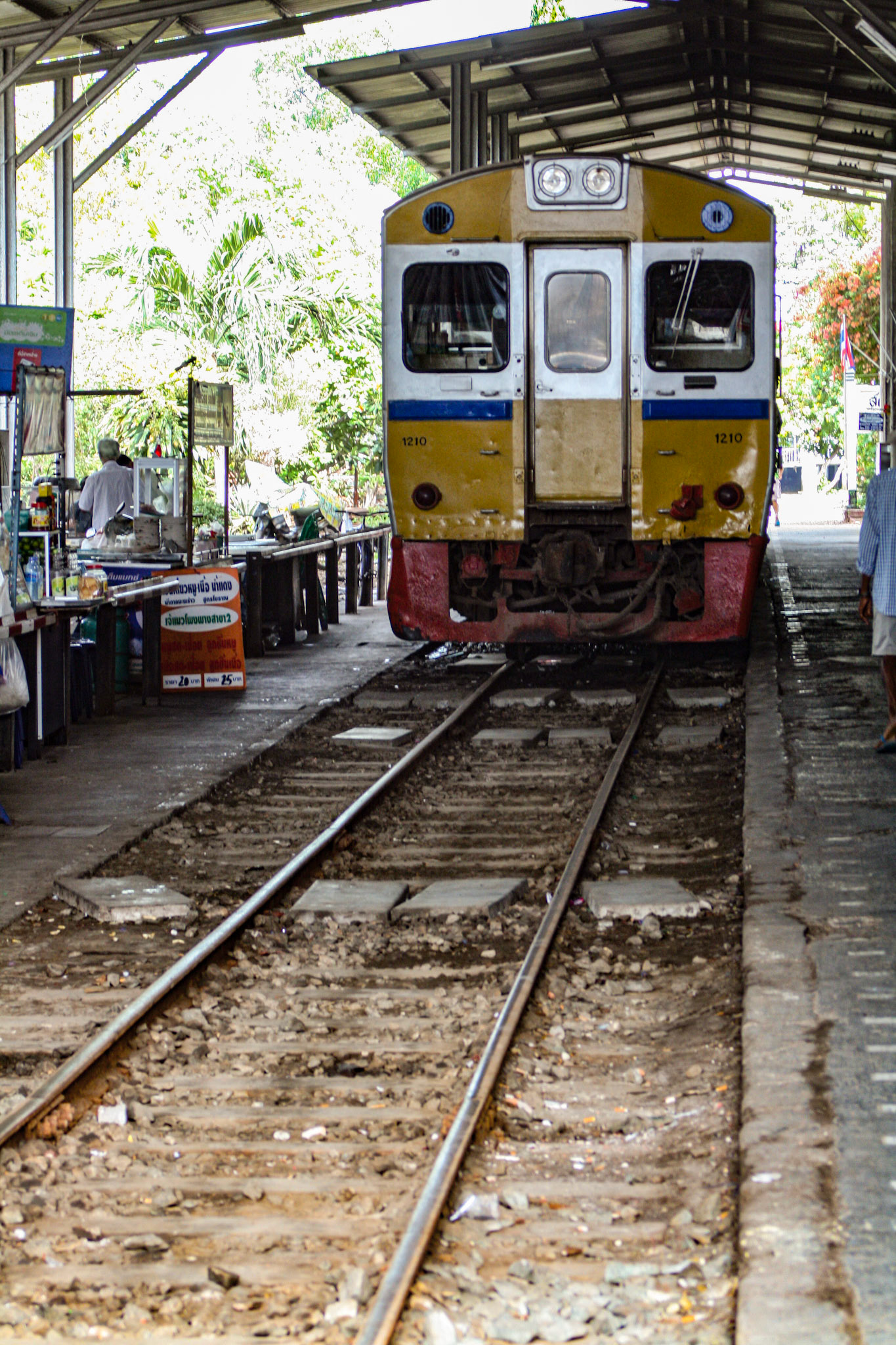 The Maeklong Railway Market at Maeklong, Thailand