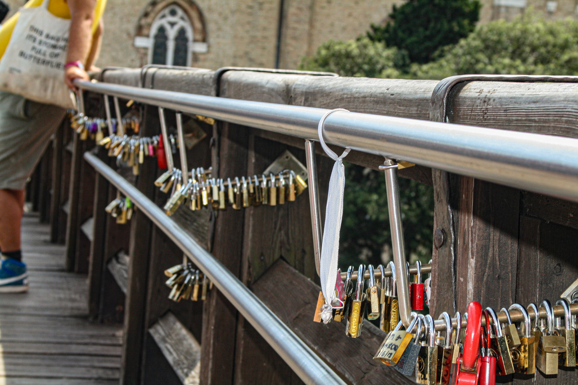 Venice Love Locks on the Ponte dell'Accademia, the only wooden bridge in Venice.