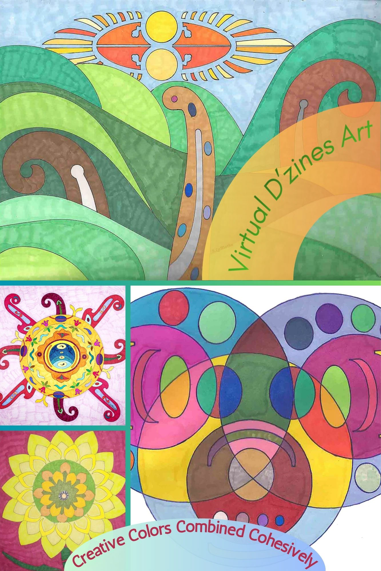 collage of abstract art from virtual dzines dot come
