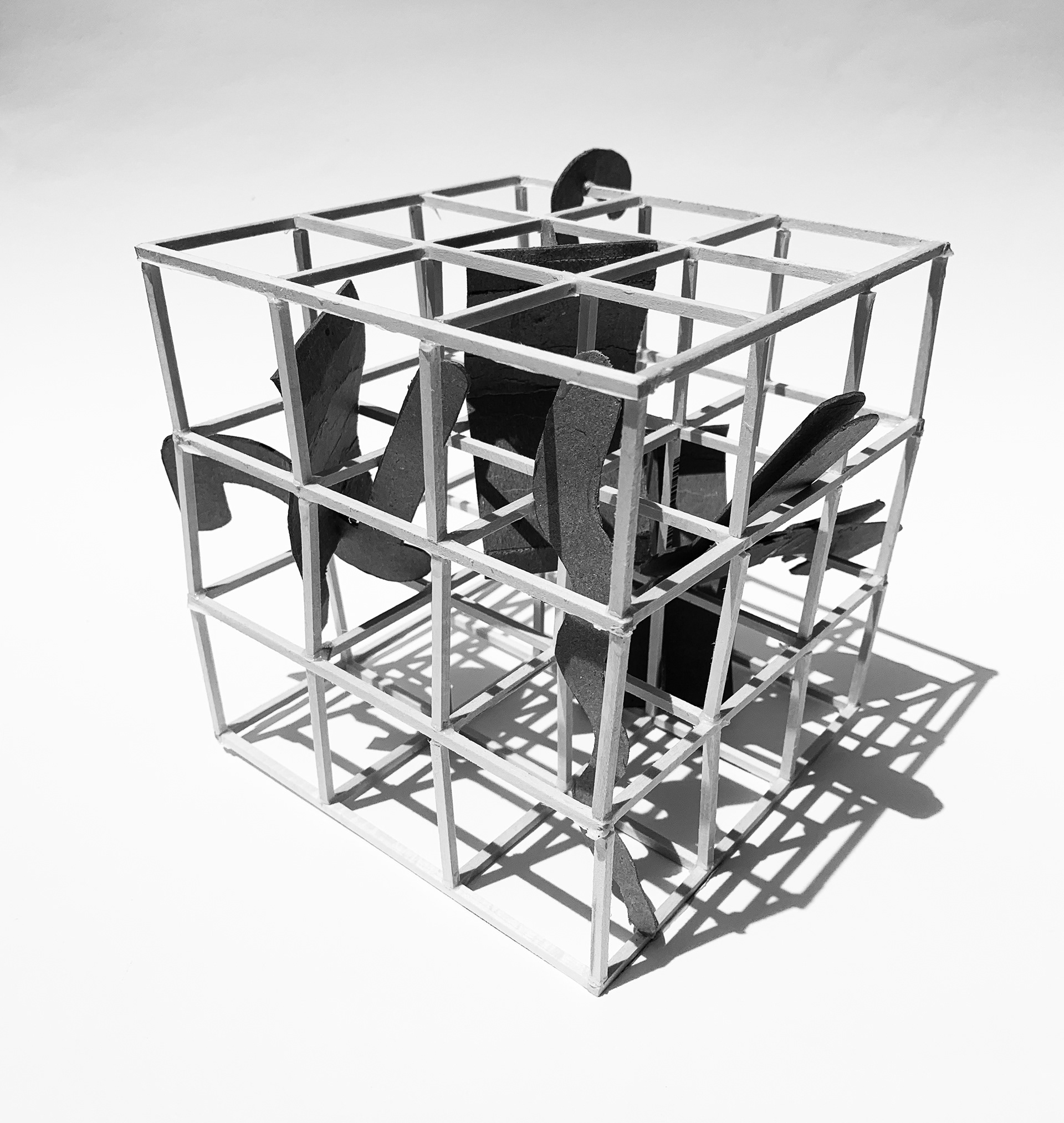 Reitveld Chair Cube Abstraction Model Axonometric
