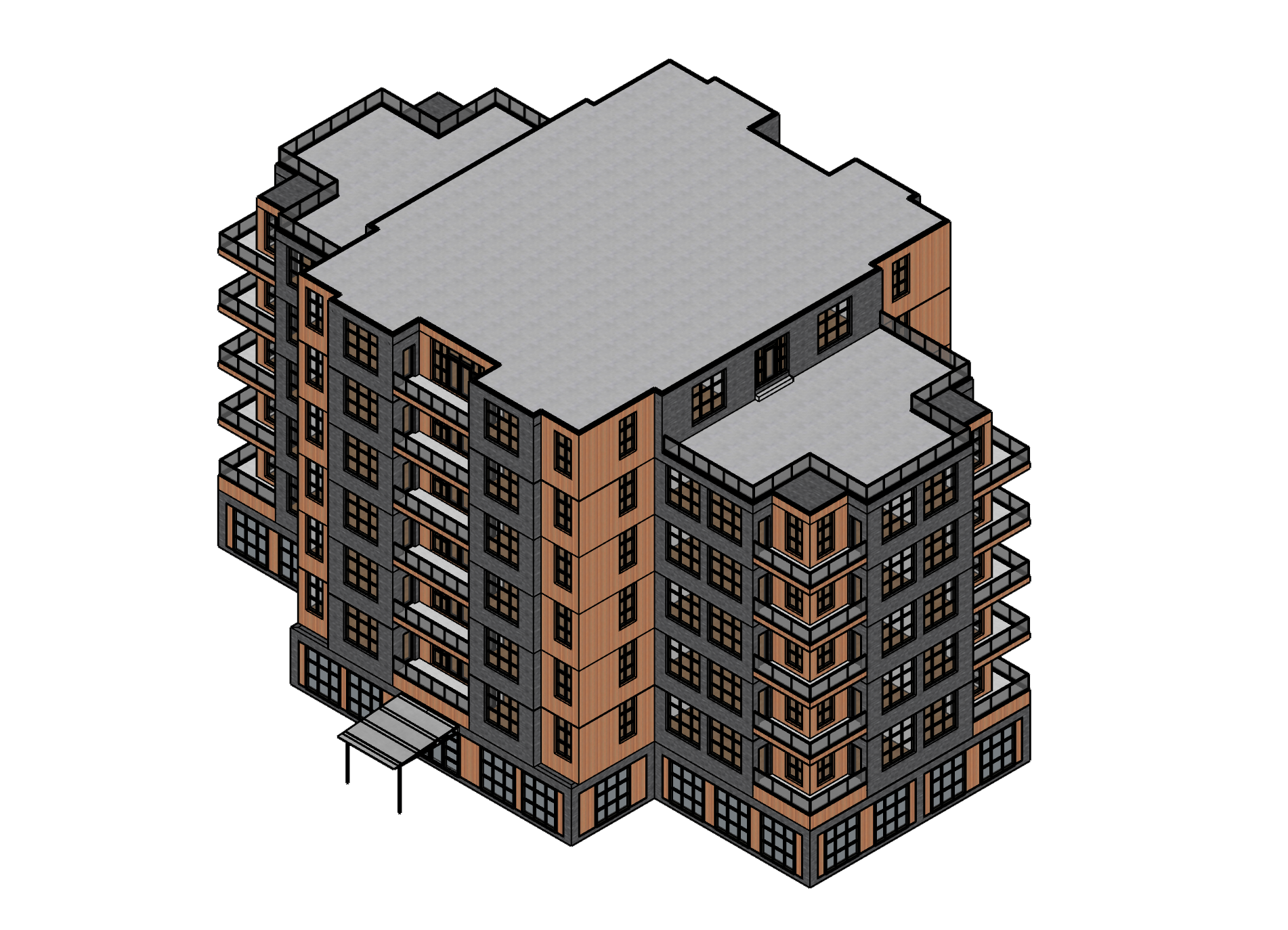 Small Public Housing Design, Axonometric