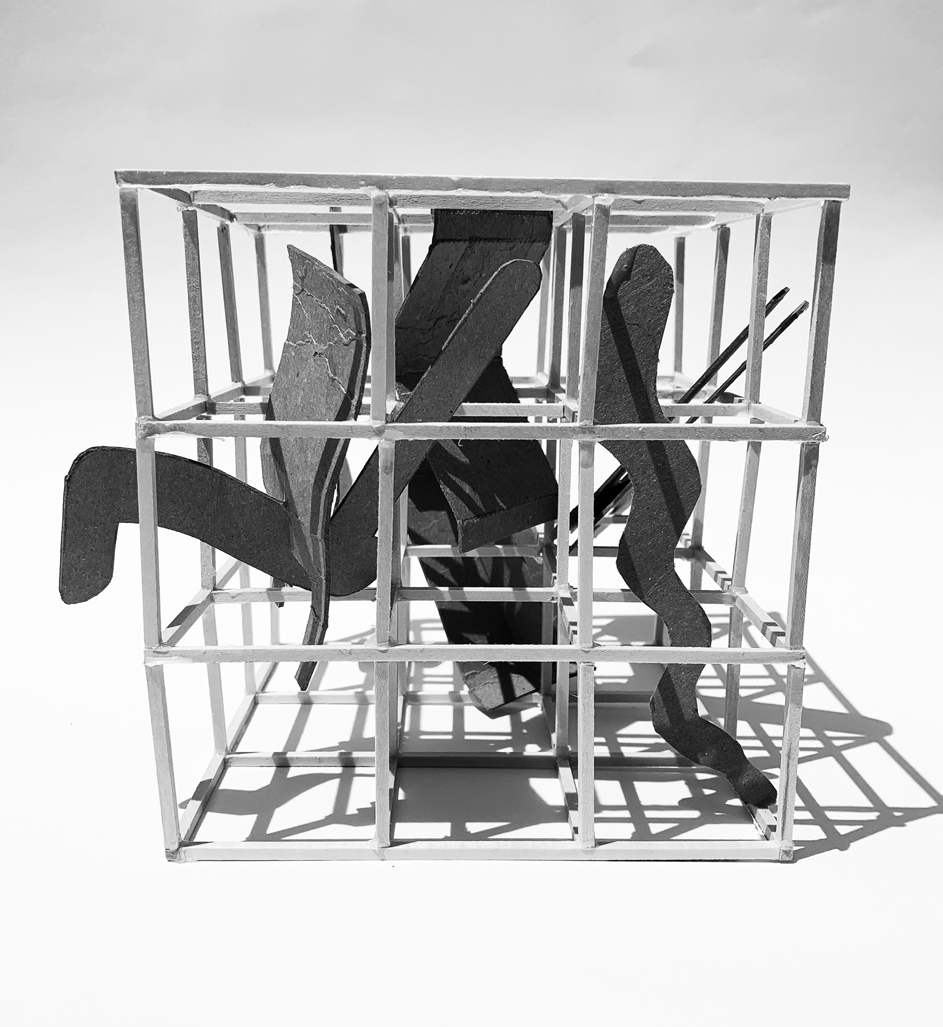 Reitveld Chair Cube Abstraction Model Elevation 1