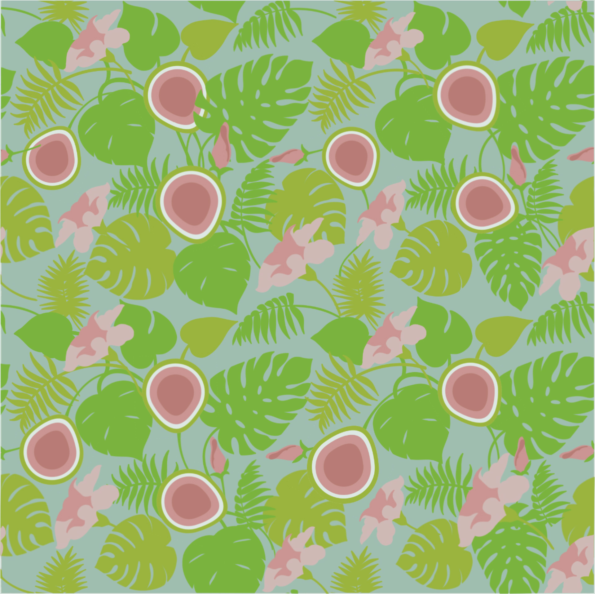 Potiguava Pattern Muted Mint