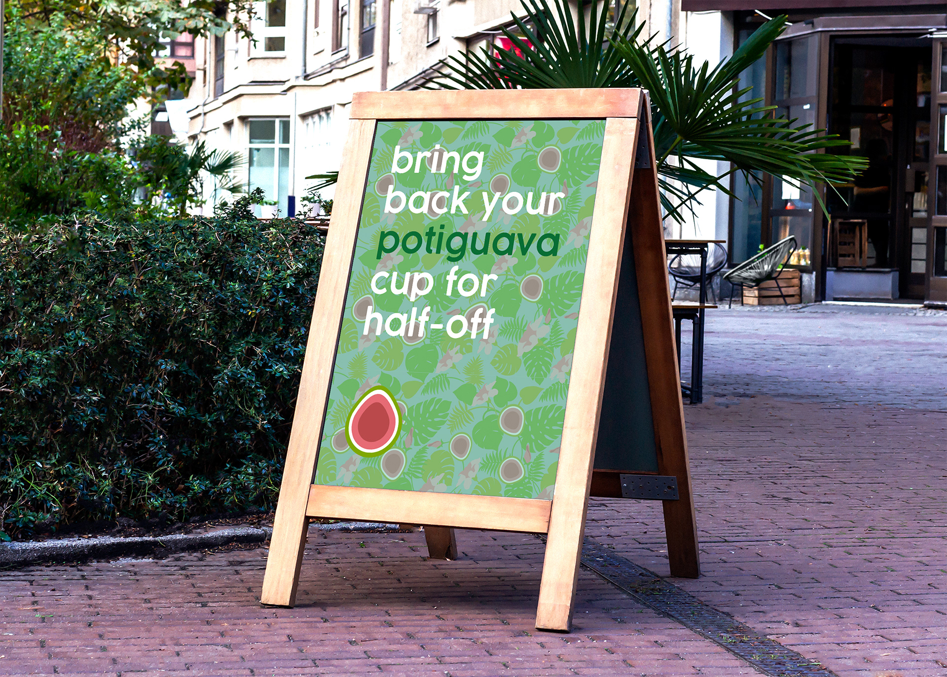 Potiguava Branding, Sandwich Board Ad Design