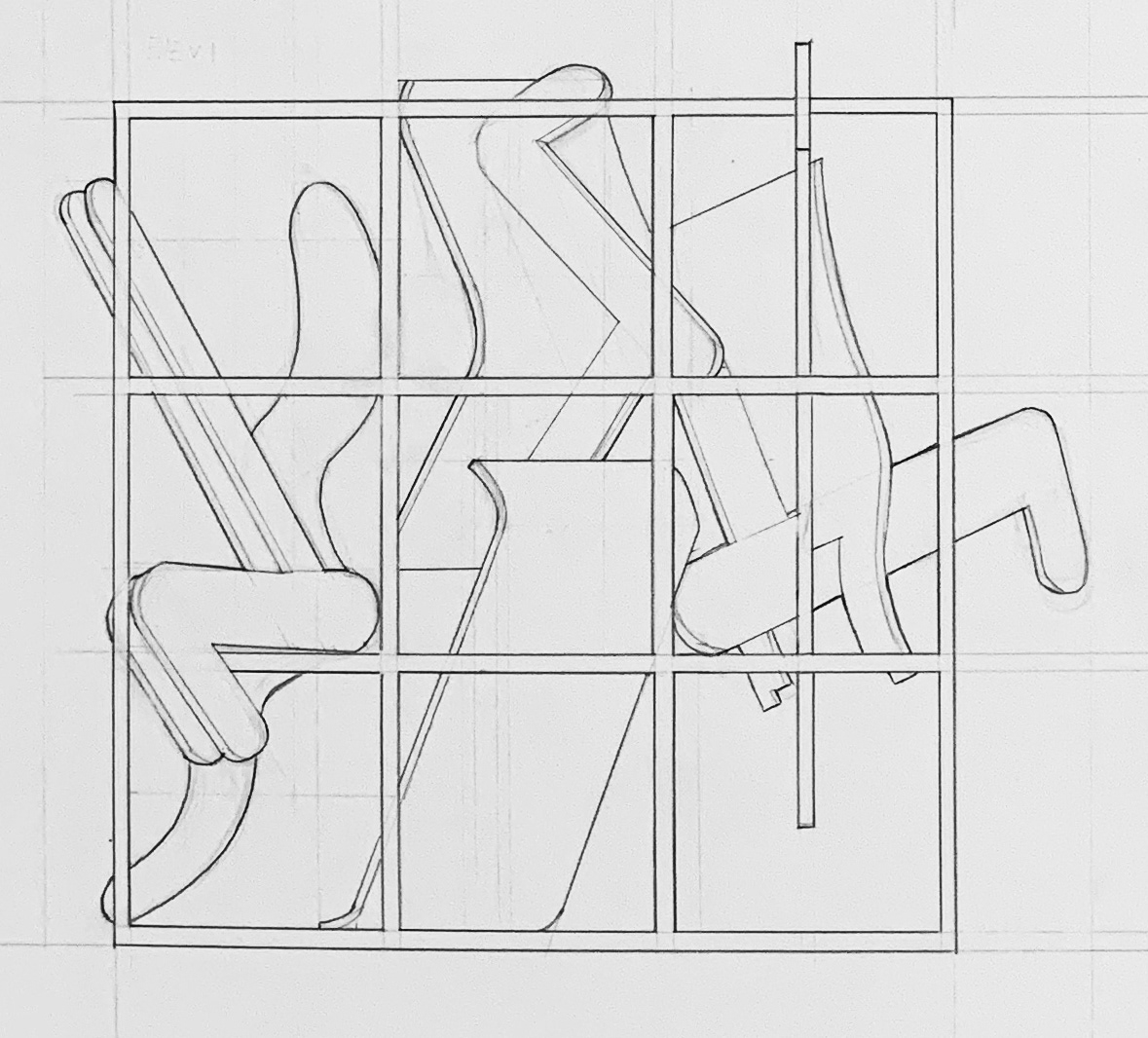 Reitveld Chair Cube Abstraction Elevation 1