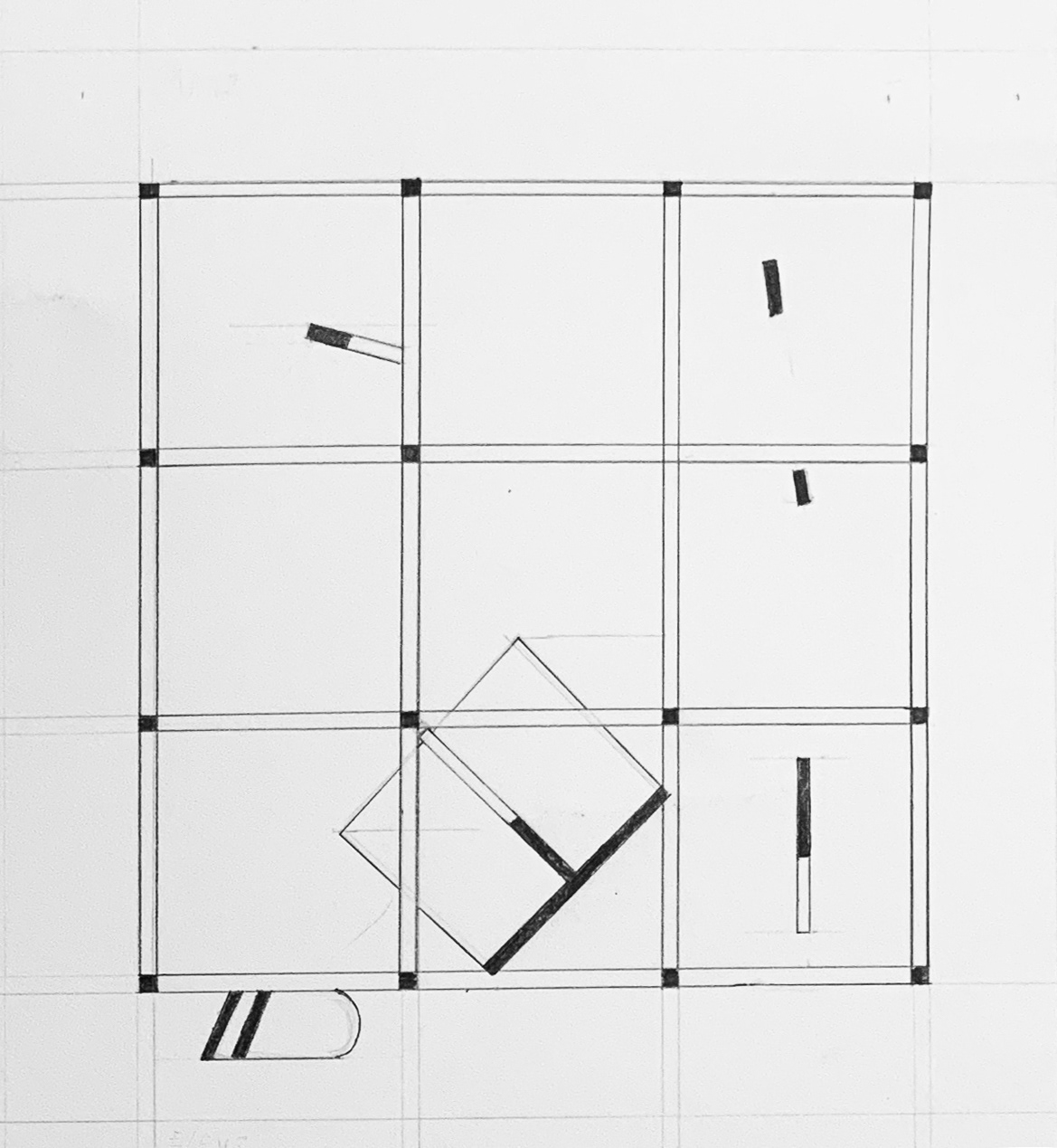 Reitveld Chair Cube Abstraction Plan 2
