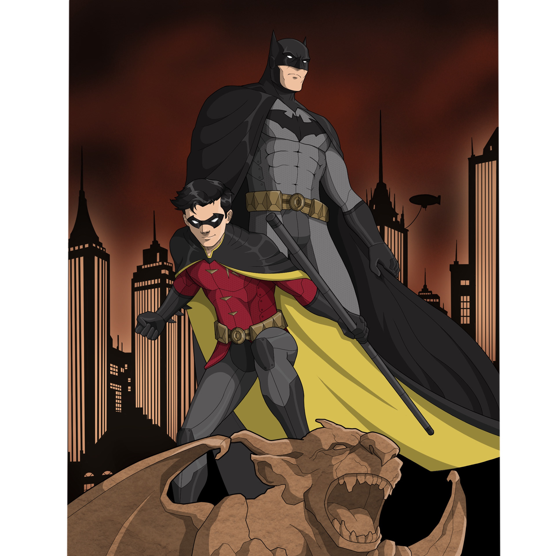 Batman and Robin Over Gotham, April 2022