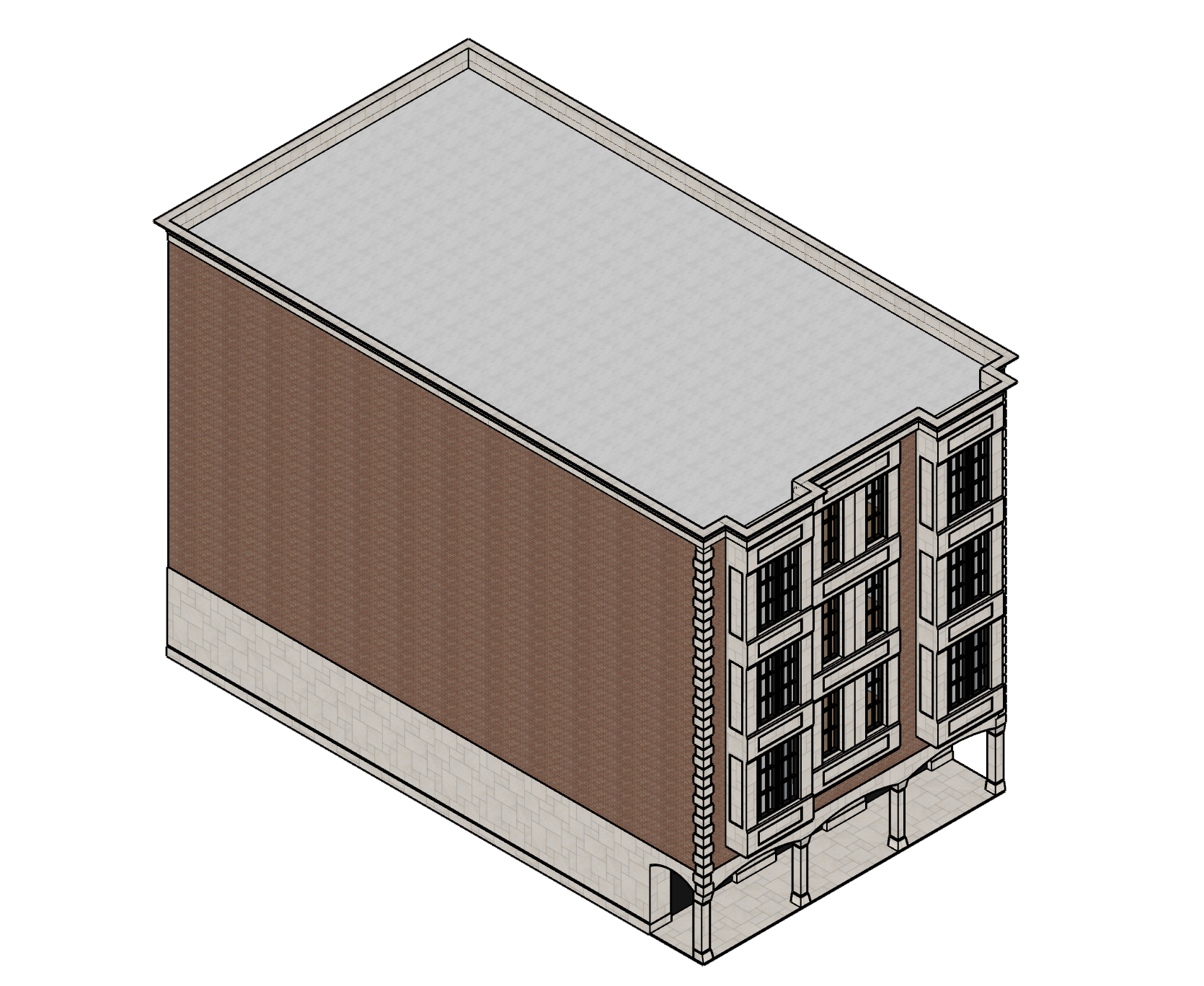Italian-Style Townhouse, Axonometric