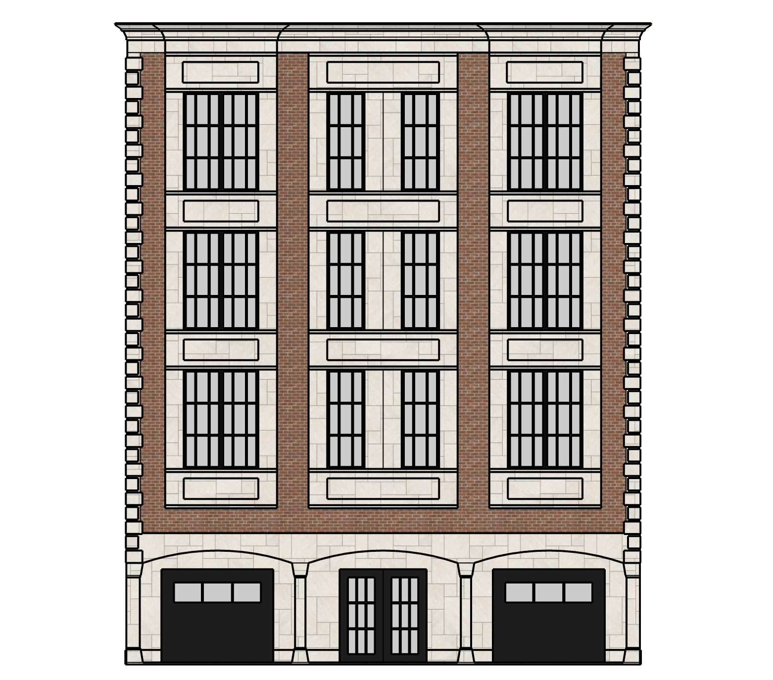 Italian-Style Townhouse, South Elevation