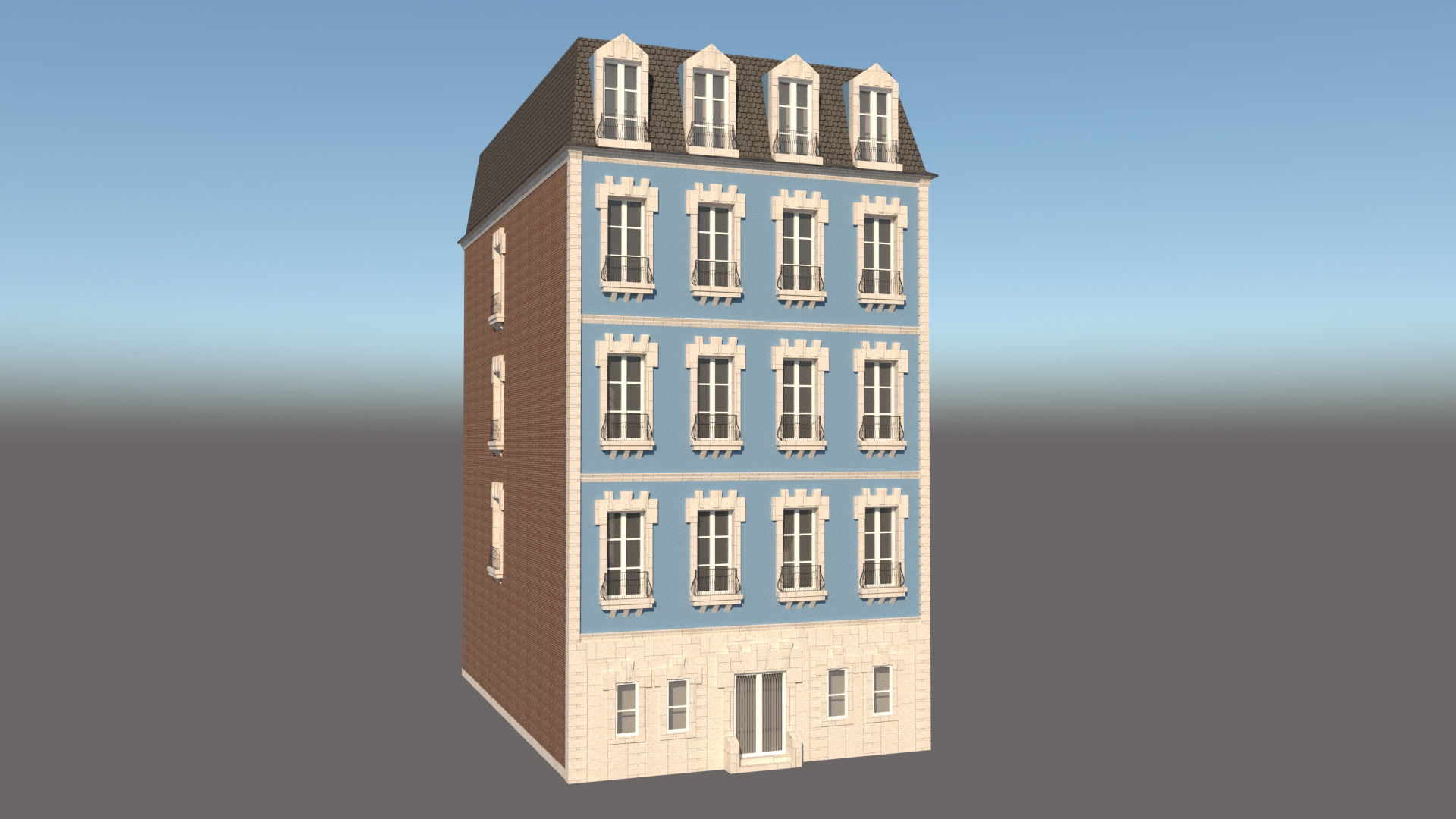 French-Style Townhouse Design, Render 1