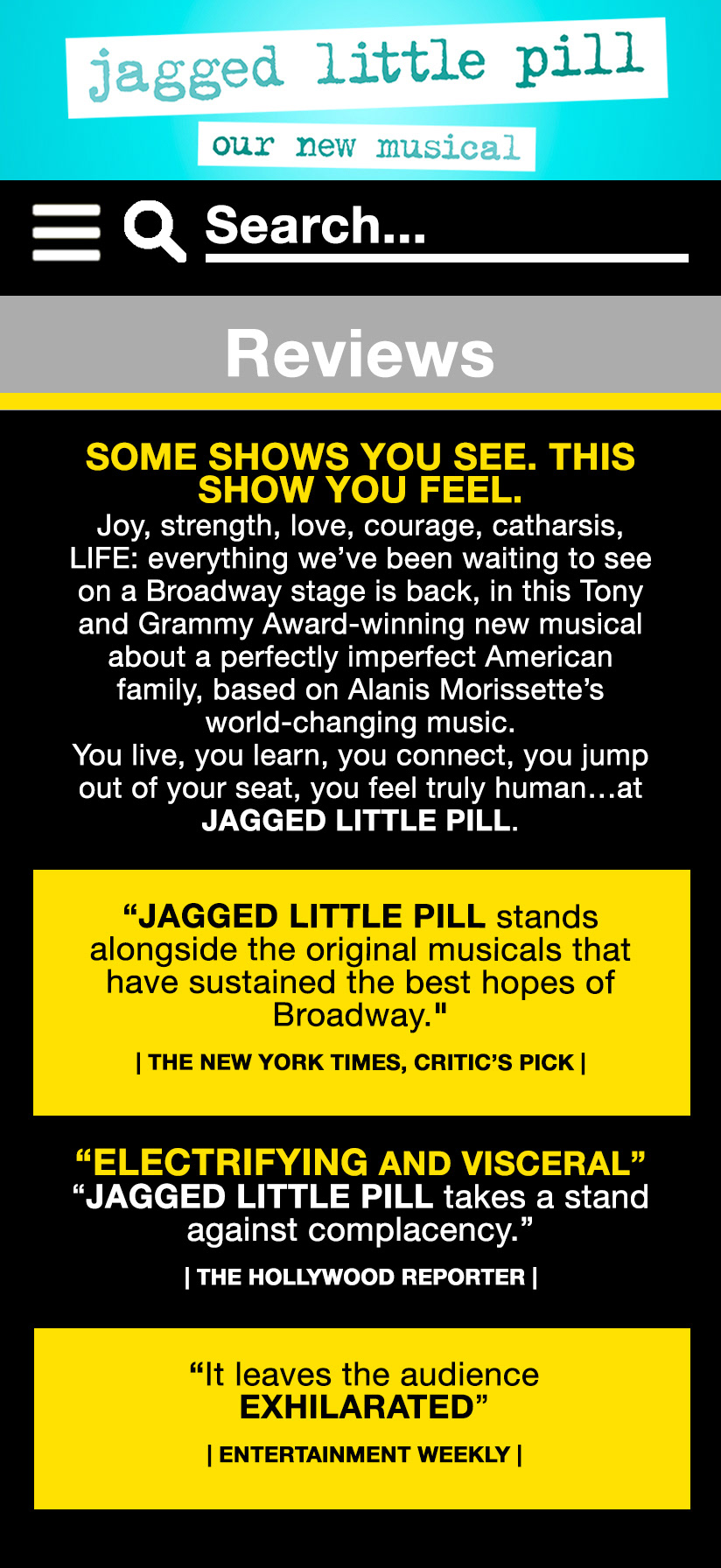 Playbill App Design: Show Reviews Wireframe