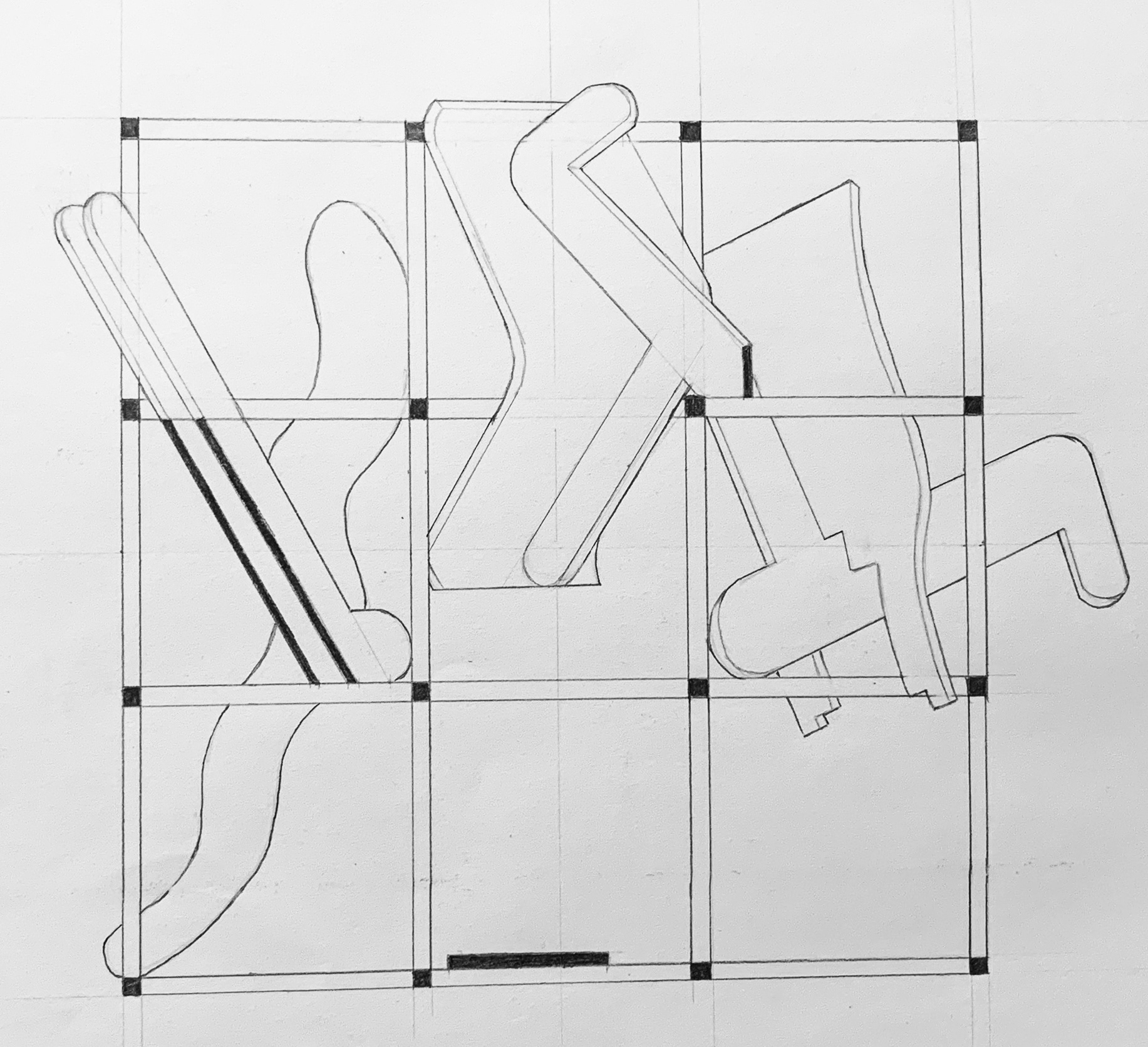 Reitveld Chair Cube Abstraction Section 1