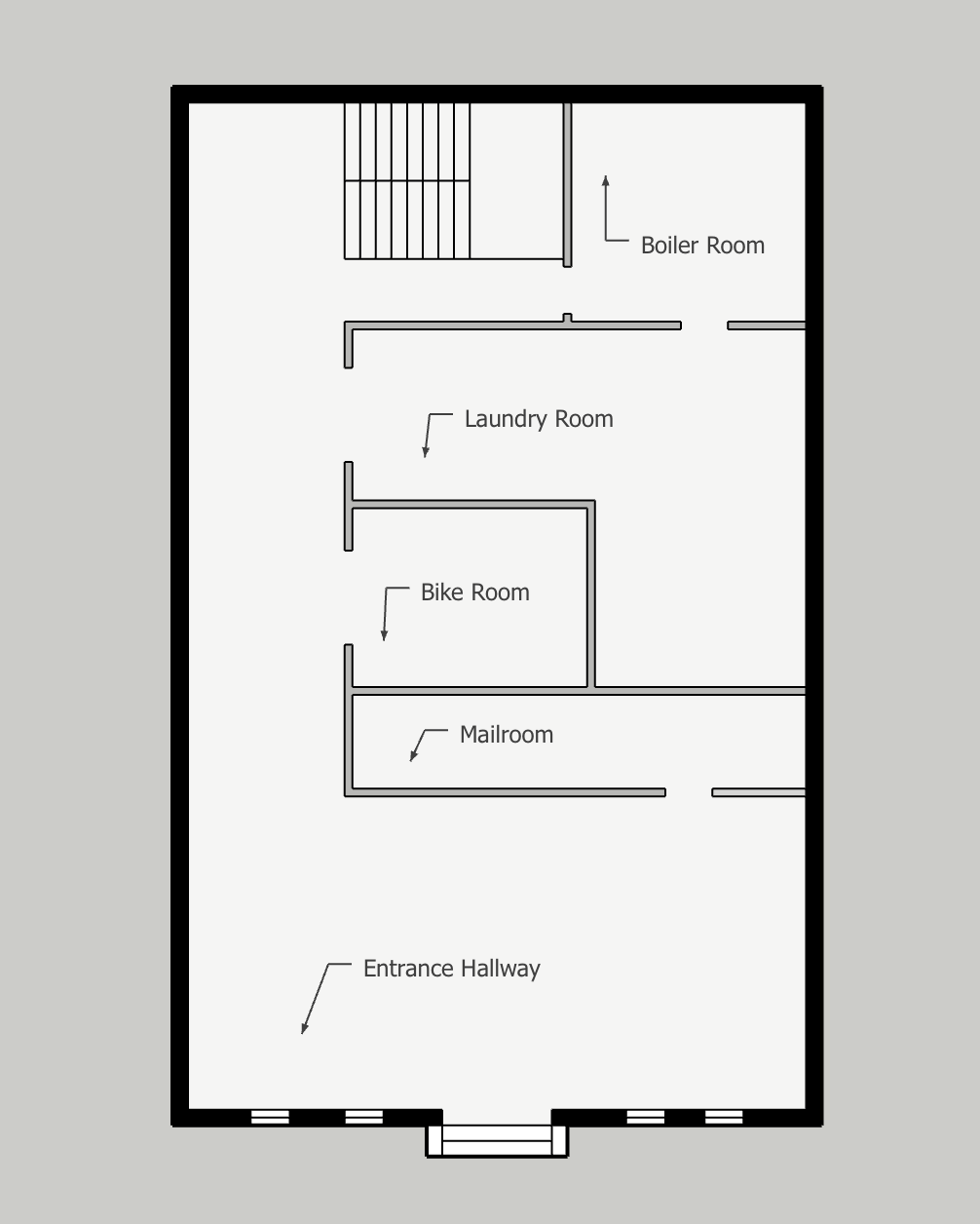 French-Style Townhouse Design, Floor Plan: First Floor