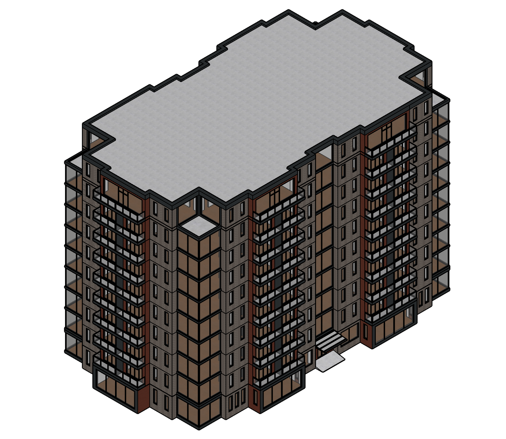 Luxury Apartment Building, Axonometric