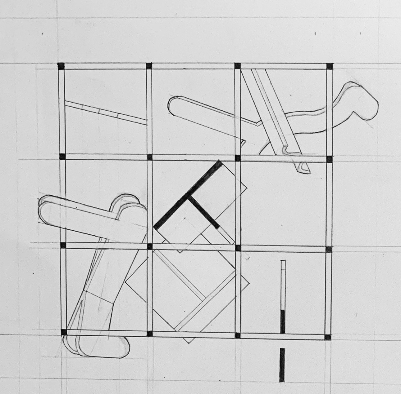 Reitveld Chair Cube Abstraction Plan 1