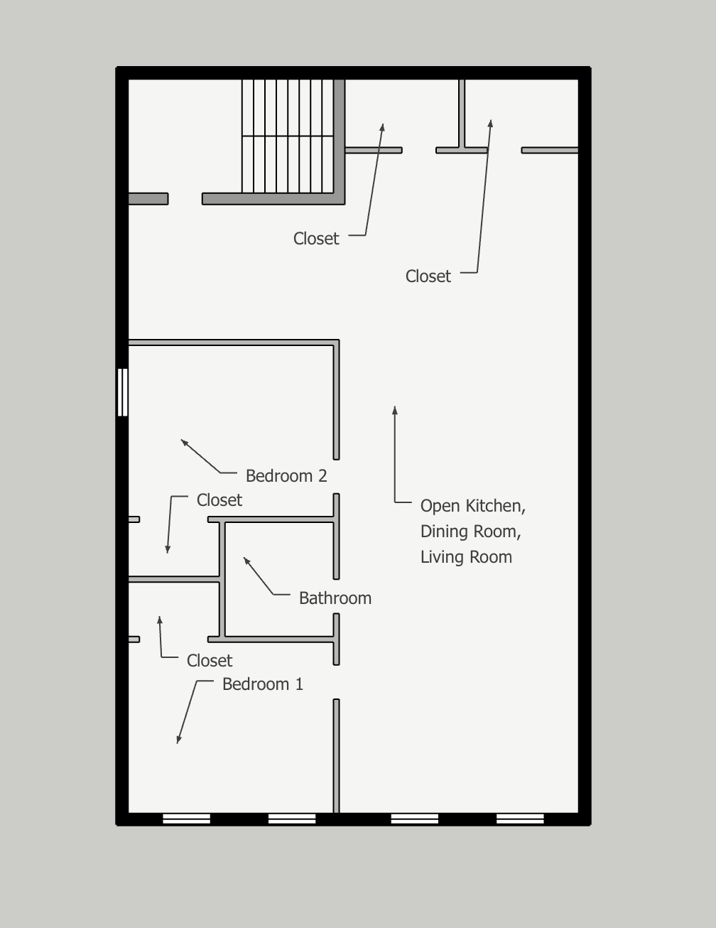French-Style Townhouse Design, Floor Plan: Second Floor