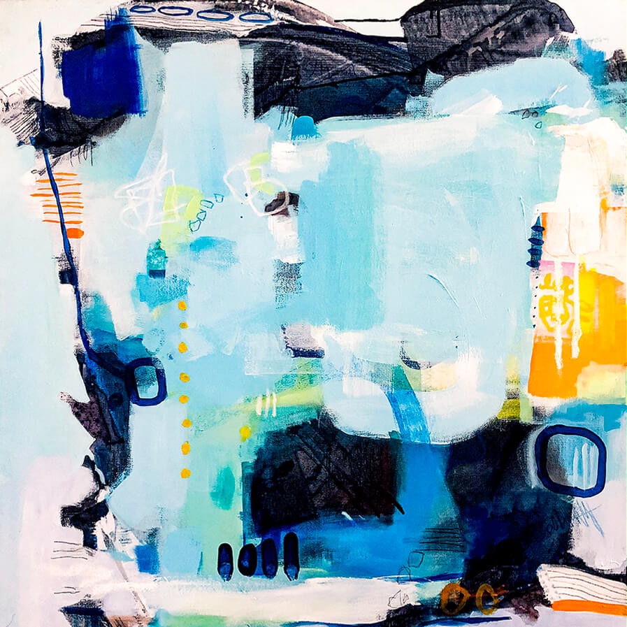 "Currents of Time," Part of the Infinite Waters Series – Acrylic on Canvas, 36 x 36"