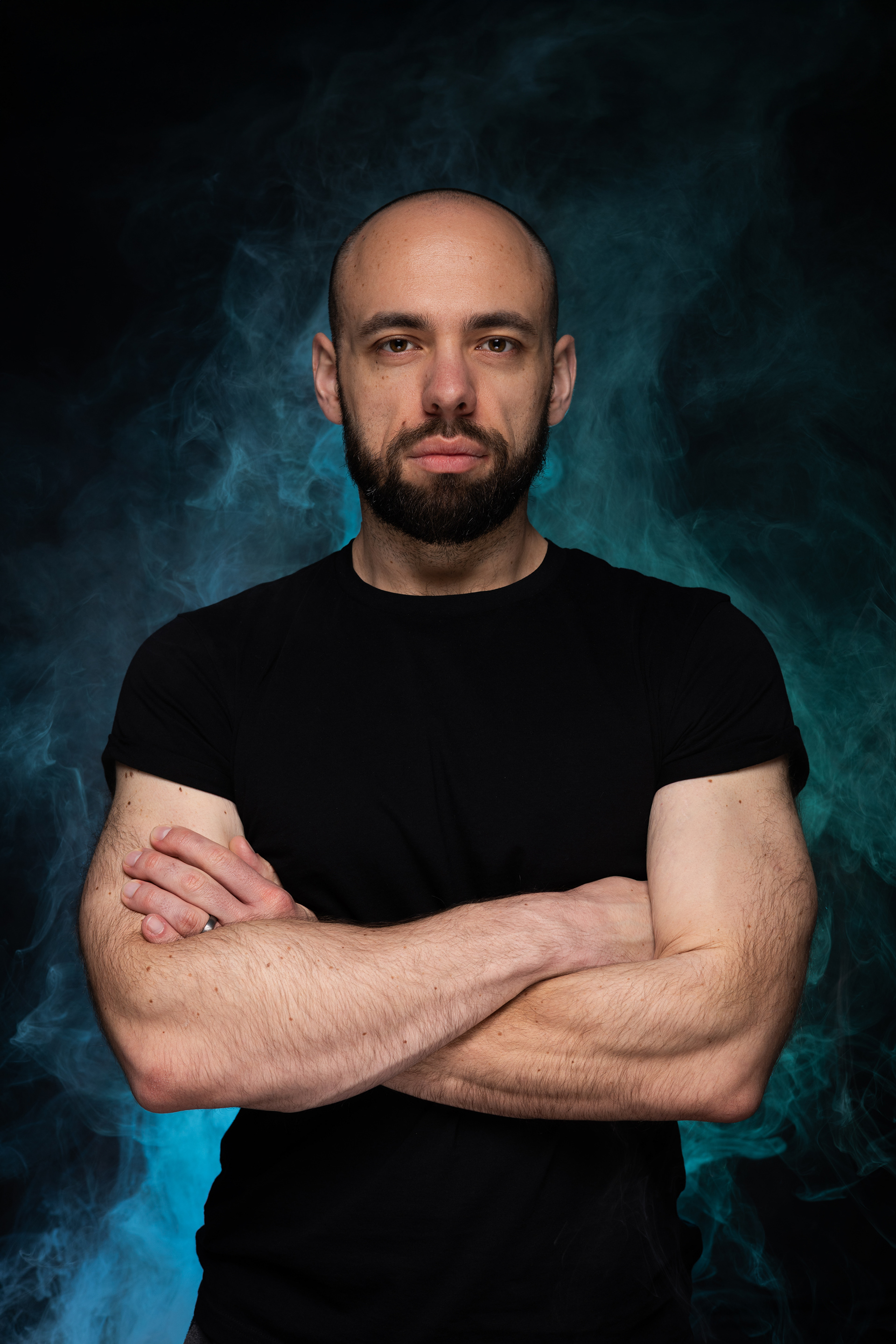 dramaticky portret s dymom - Trencin foto