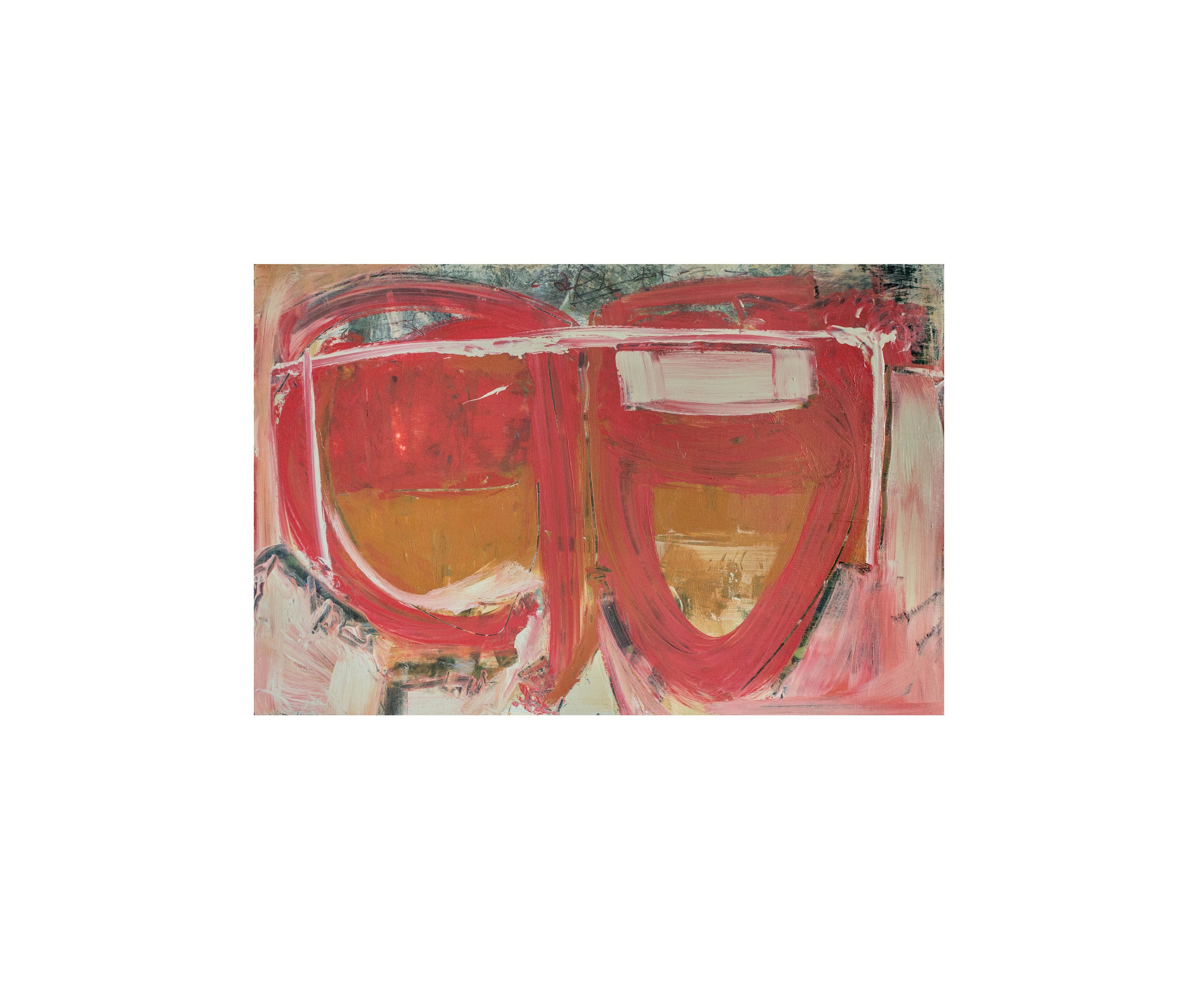 Untitled. Acrylic charcoal, and emulsion on wooden board. 24x36" Please inquire
