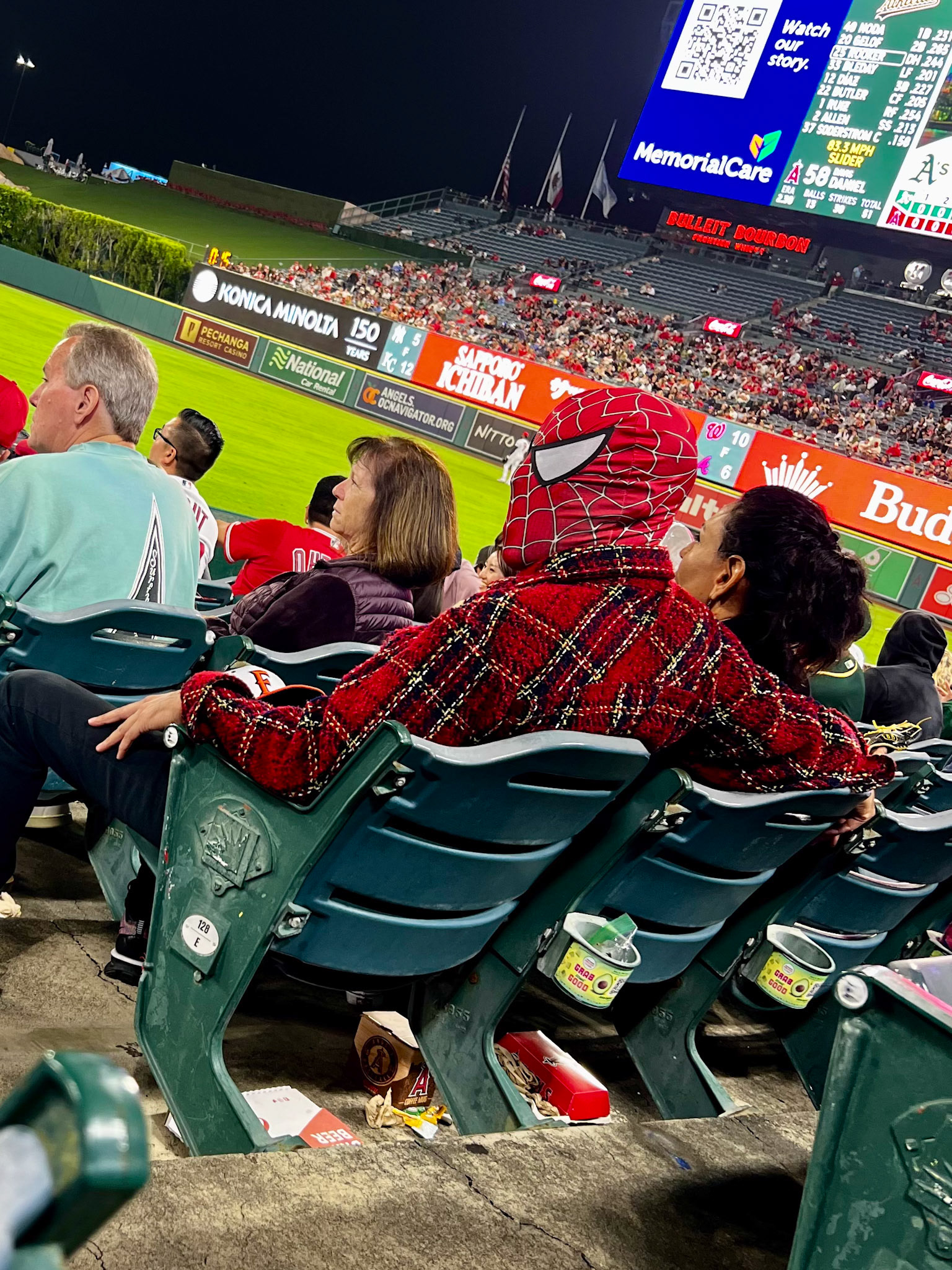 Spiderman the baseball fan