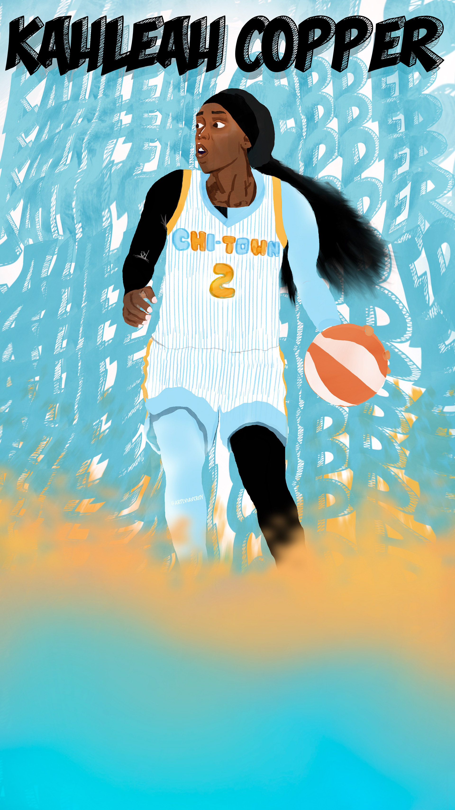 Illustration of WNBA Player Kahleah Copper