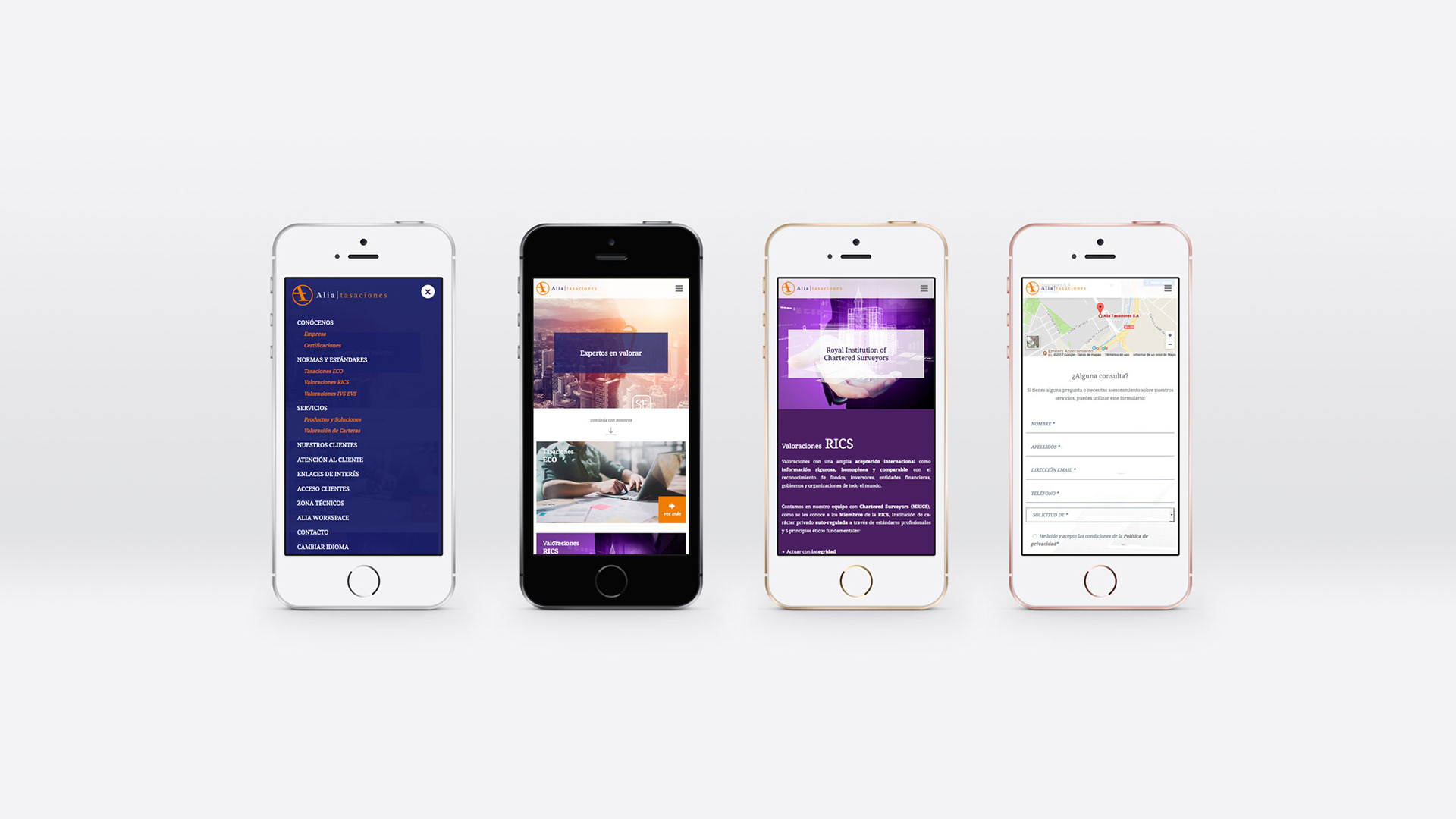 Web Responsive Alia Tasaciones. Global y Punto