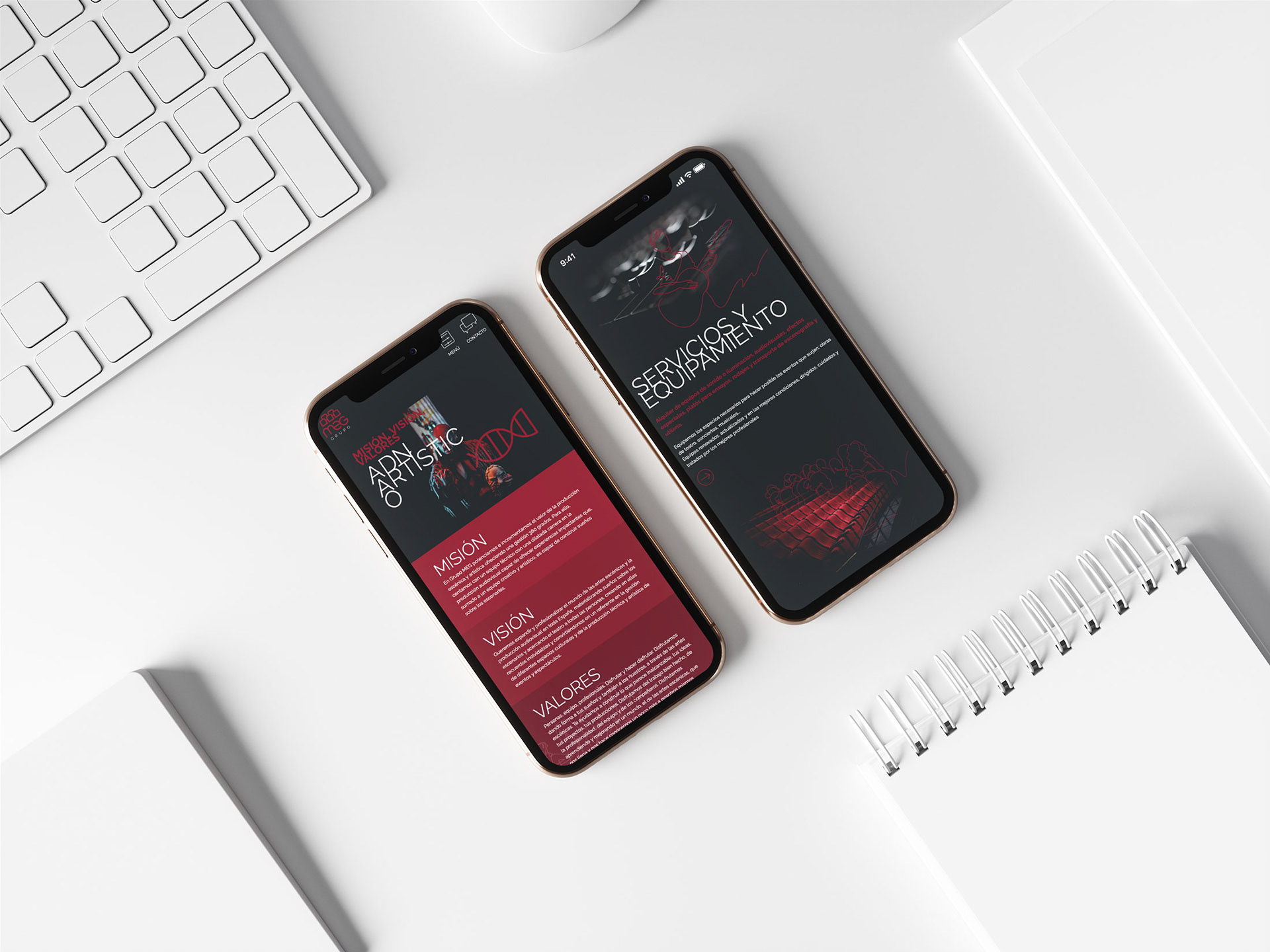 Adaptaciones a móvil de la web Grupo Meg