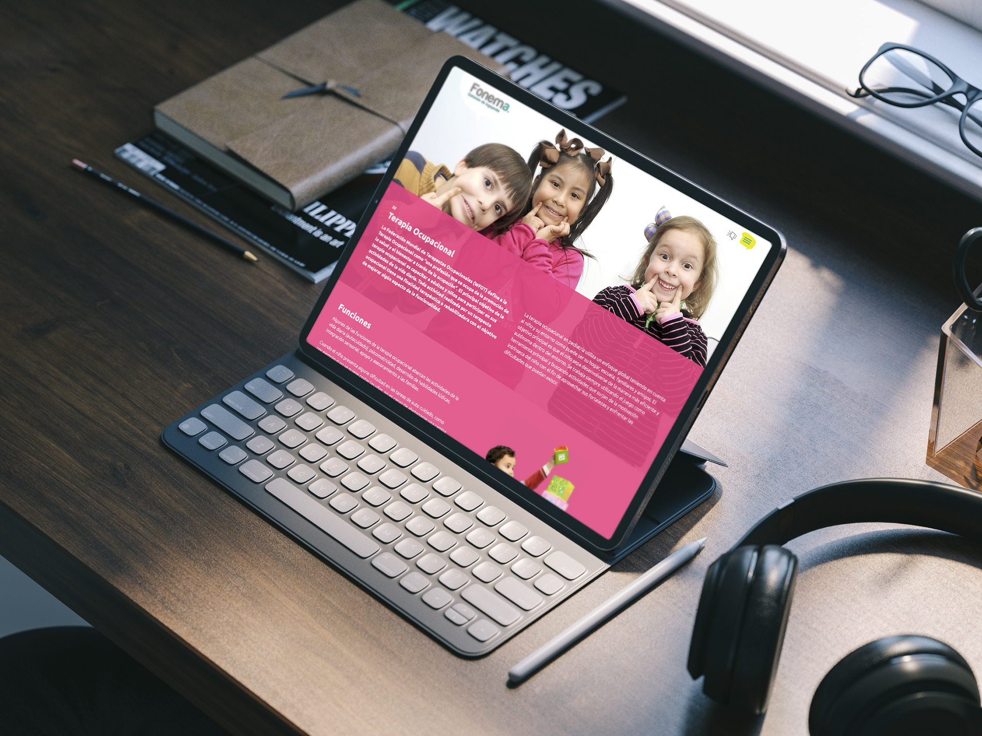 Ejemplo de diseño apartado interno en tablet. Globalypunto.com