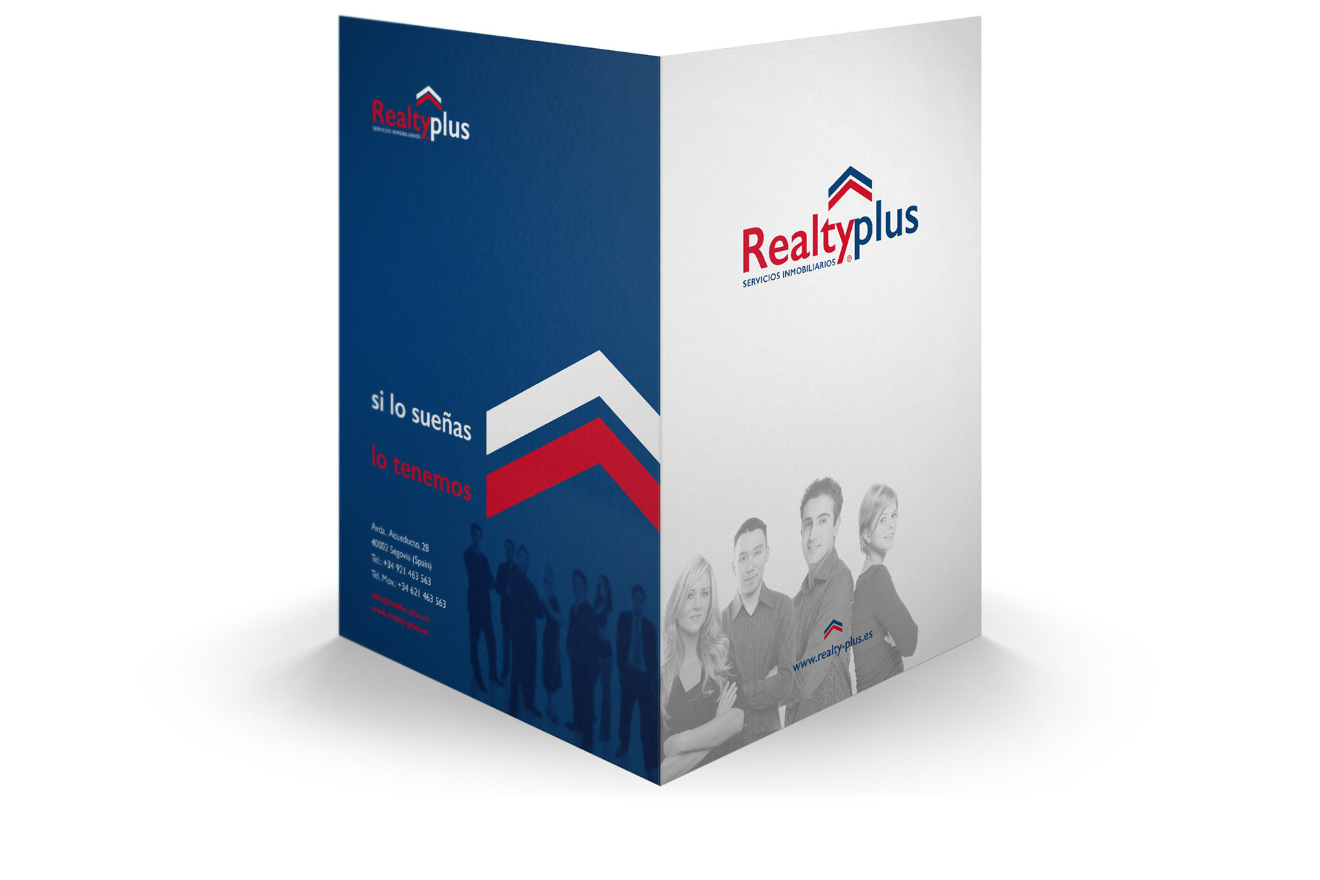 Ejemplo diseño carpeta RealtyPlus realizado por Global y punto